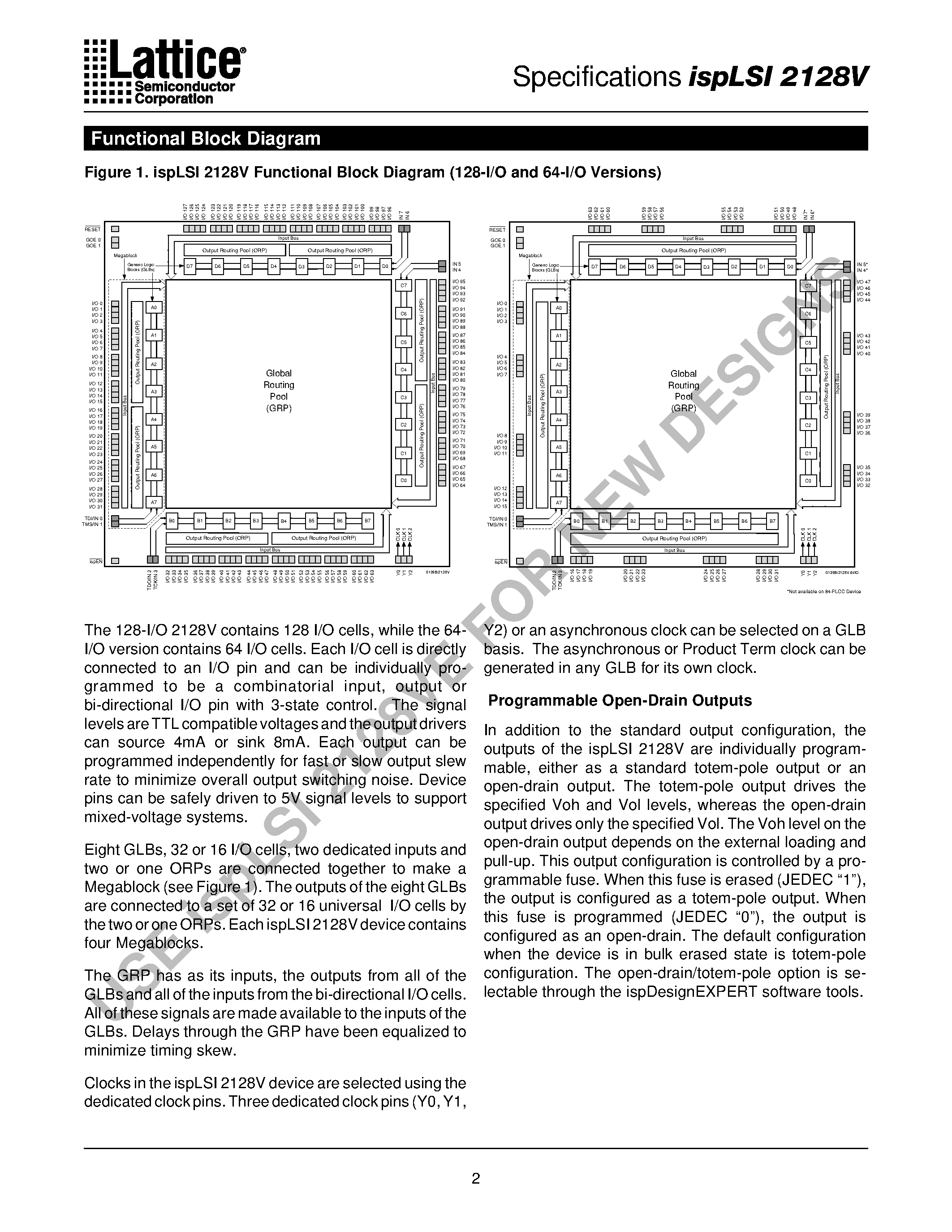 Datasheet ISPLSI2128V - 3.3V High Density Programmable Logic page 2