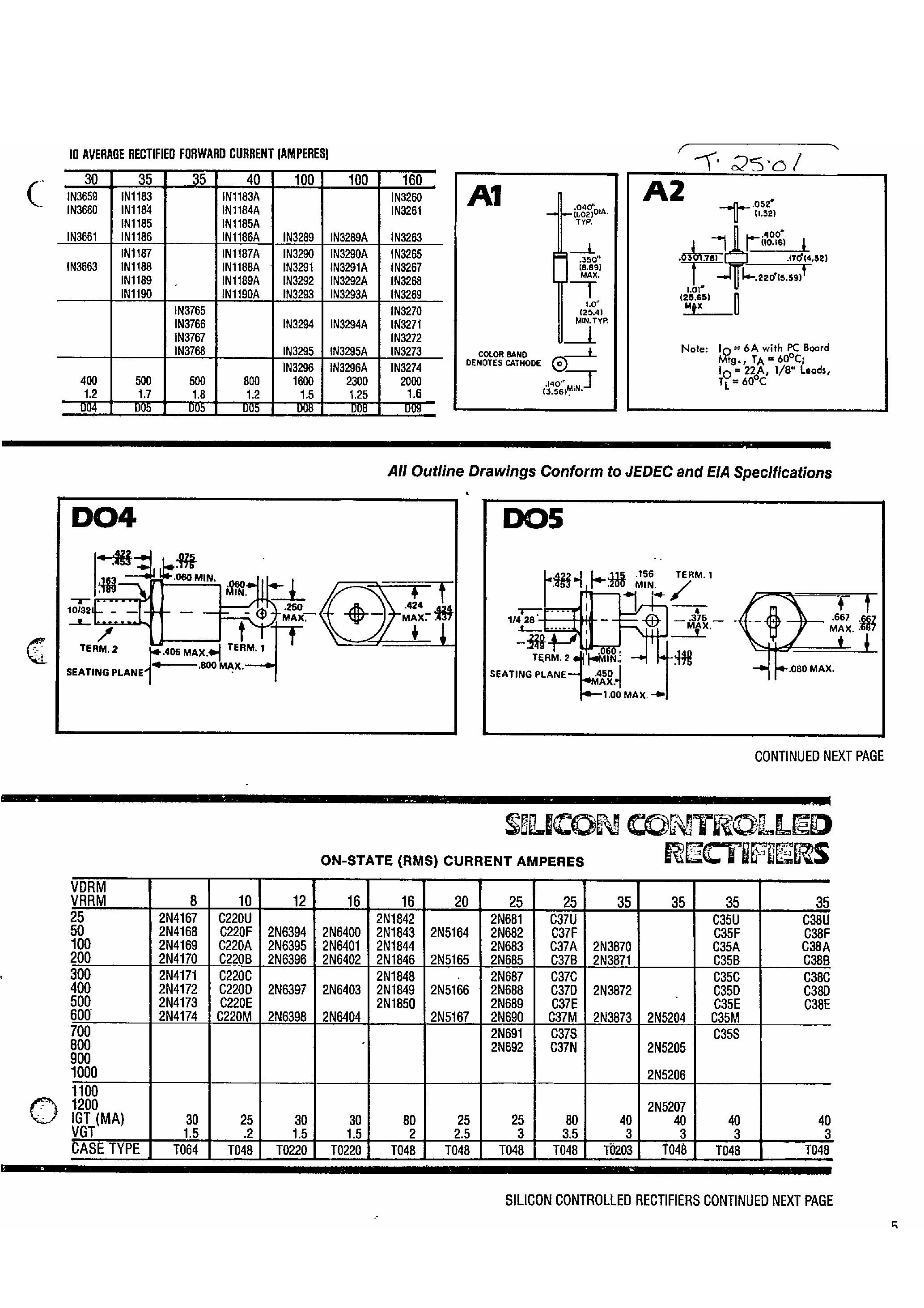 Datasheet 2N6161 page 2 Datasheet 2N6161 - Silicon Controlled Rectifiers page 2