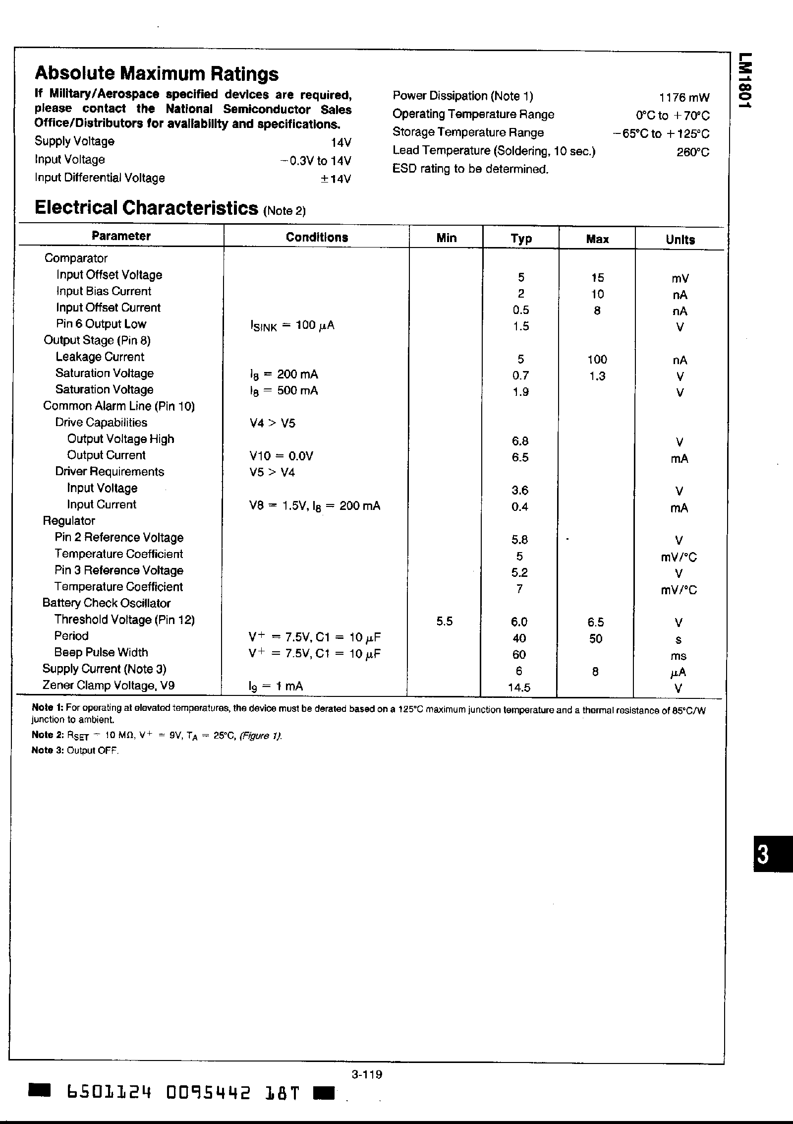 Даташит на микросхему LM1801 страница 2 Даташит LM1801 - Battery Operated Power Comparator страница 2