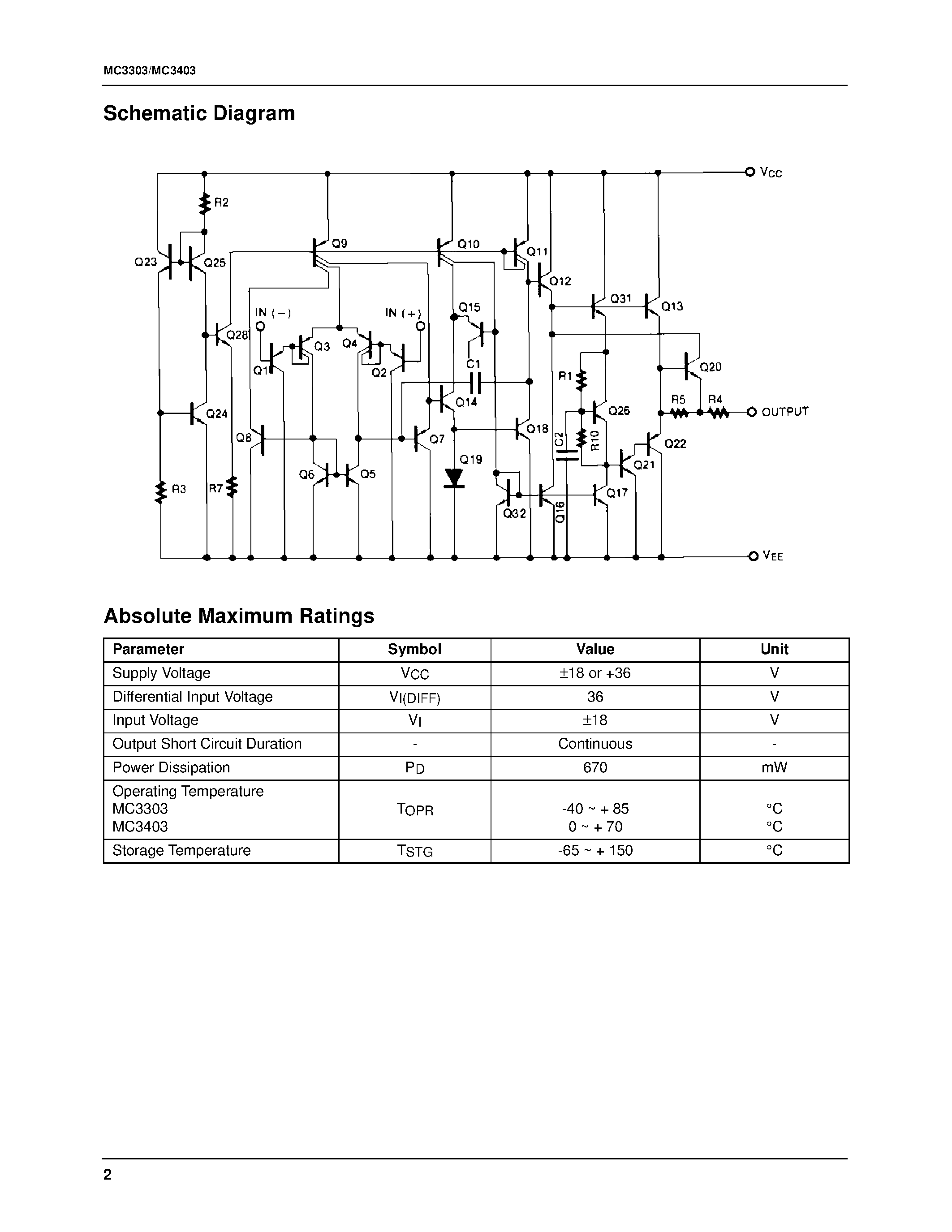 Даташит на микросхему MC3303 страница 2 Даташит MC3303 - Quad Operational Amplifier страница 2