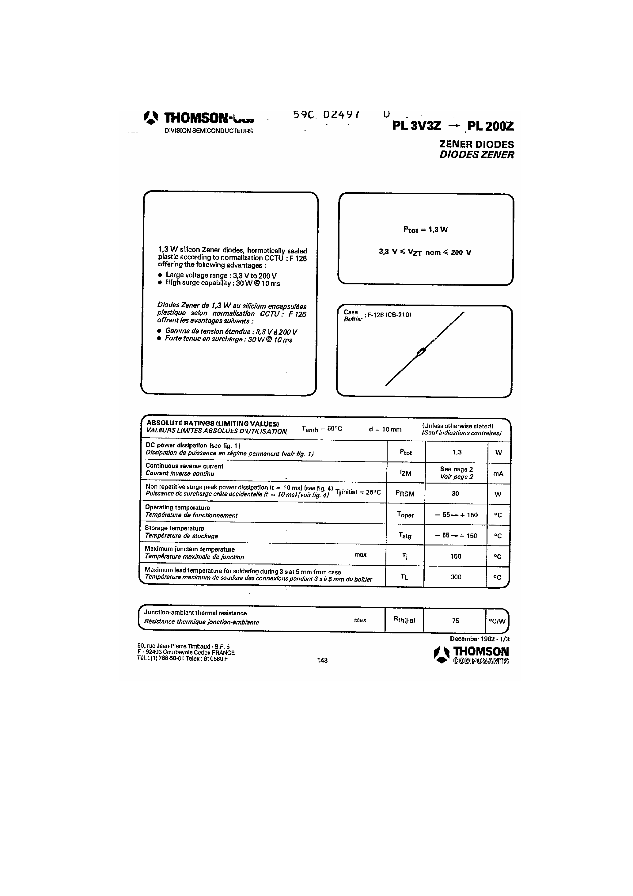 Даташит на микросхему PL51Z страница 1 Даташит PL51Z - Zener Diodes страница 1
