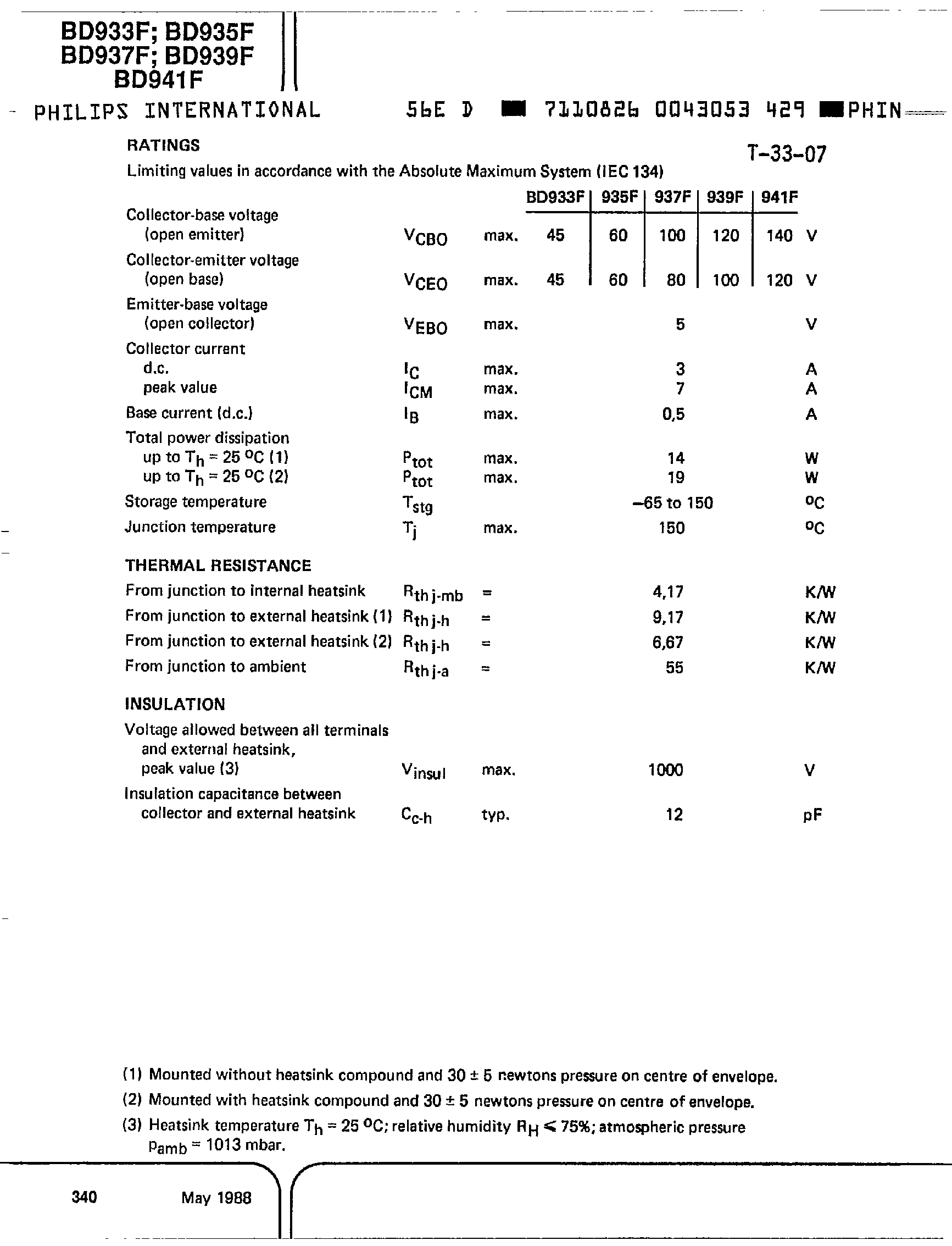 Даташит BD937F - Silicon Epitaxial Power Transistors страница 2