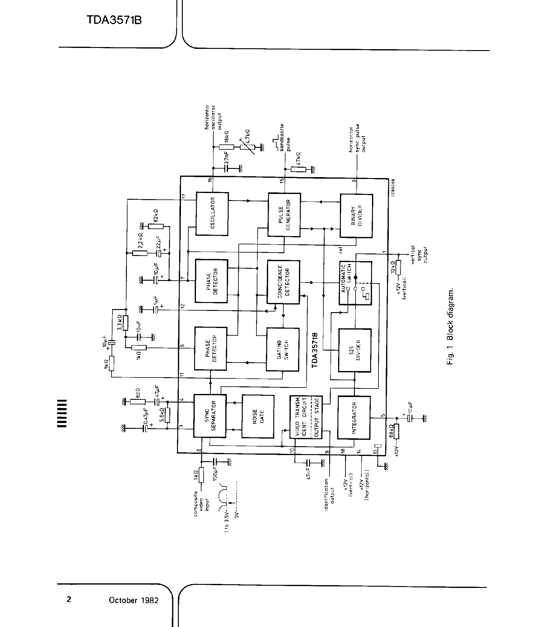 Datasheet TDA3571B page 2 Datasheet TDA3571B - SYNC Combination with Transmitter Identification and Vertical 625 Divider System page 2