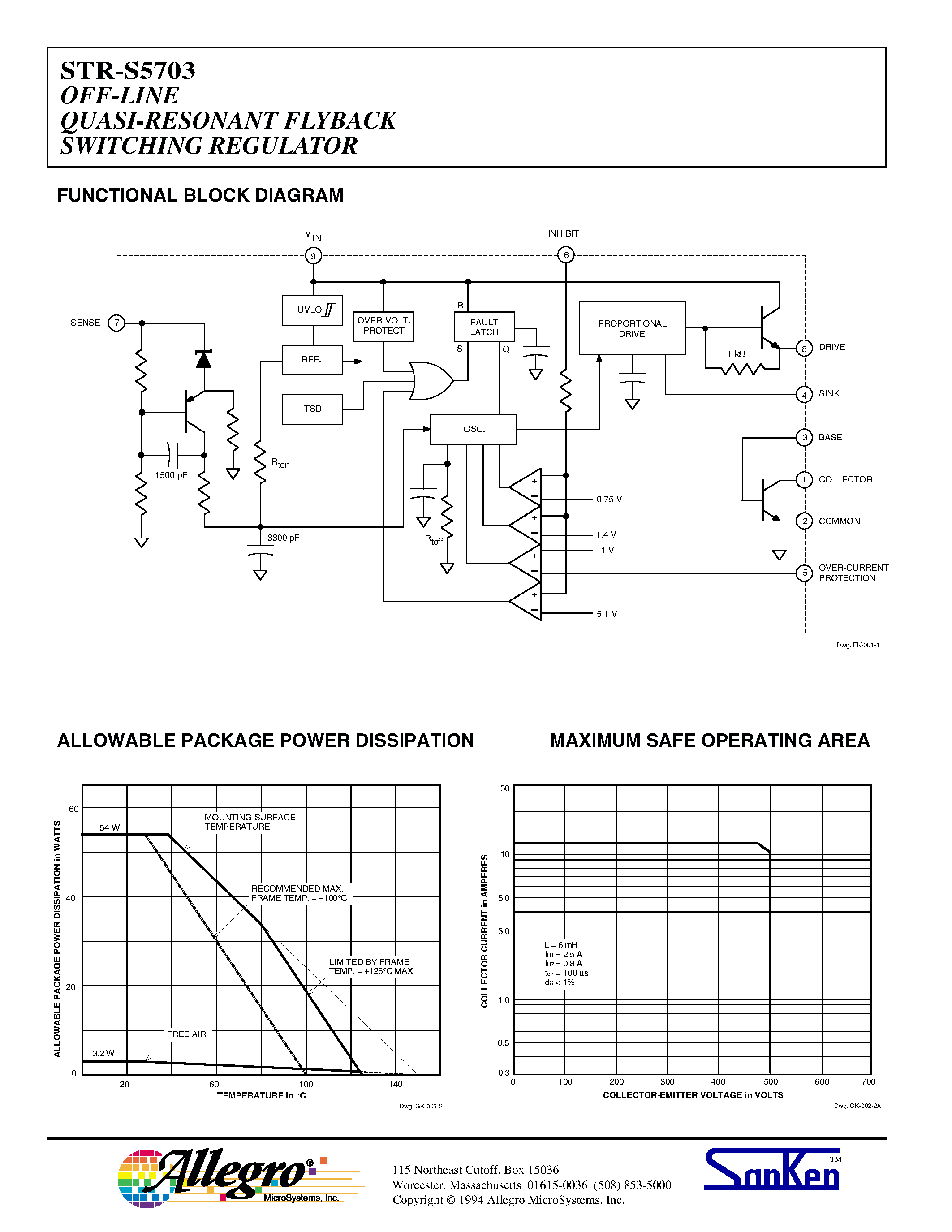 Даташит на микросхему STR-S5703 страница 2 Даташит STR-S5703 - OFF-LINE SWITCHING REGULATOR WITH BIPOLAR SWITCHING TRANSISTOR страница 2