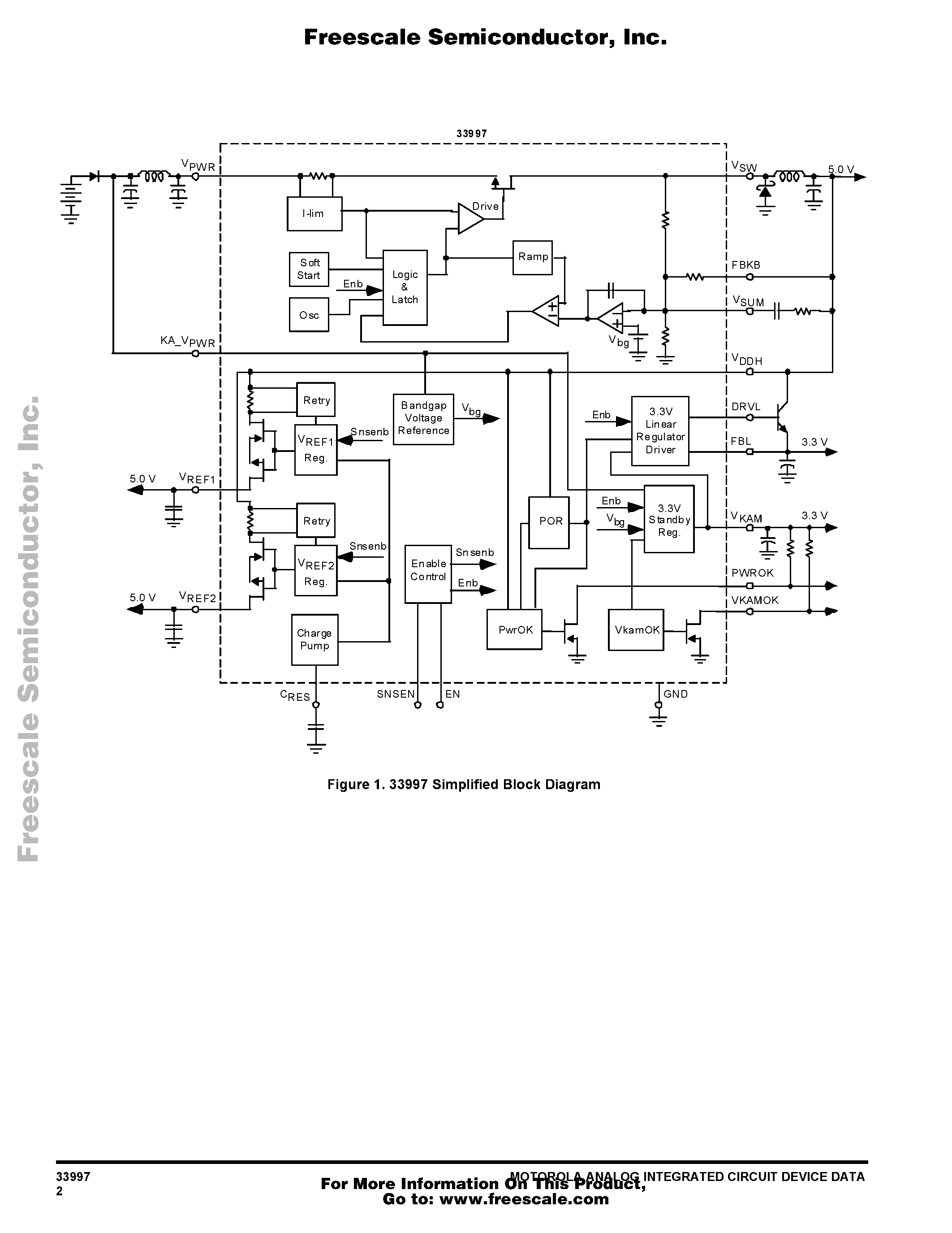 Даташит MC33997 - Switching Power Supply with Linear Regulators страница 2