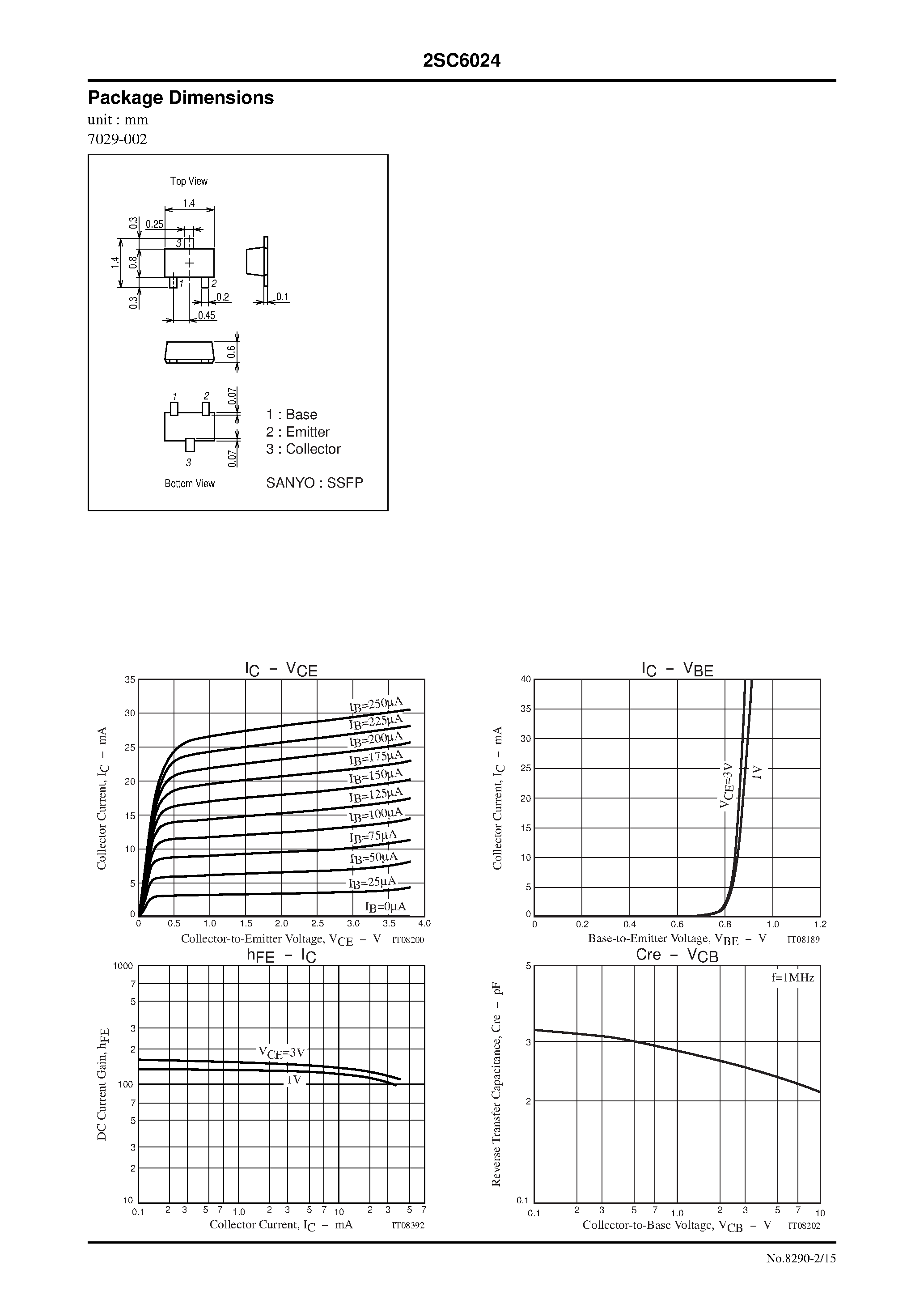 Даташит 2SC6024 - UHF to C Band Low-Noise Amplifier and OSC Applications страница 2
