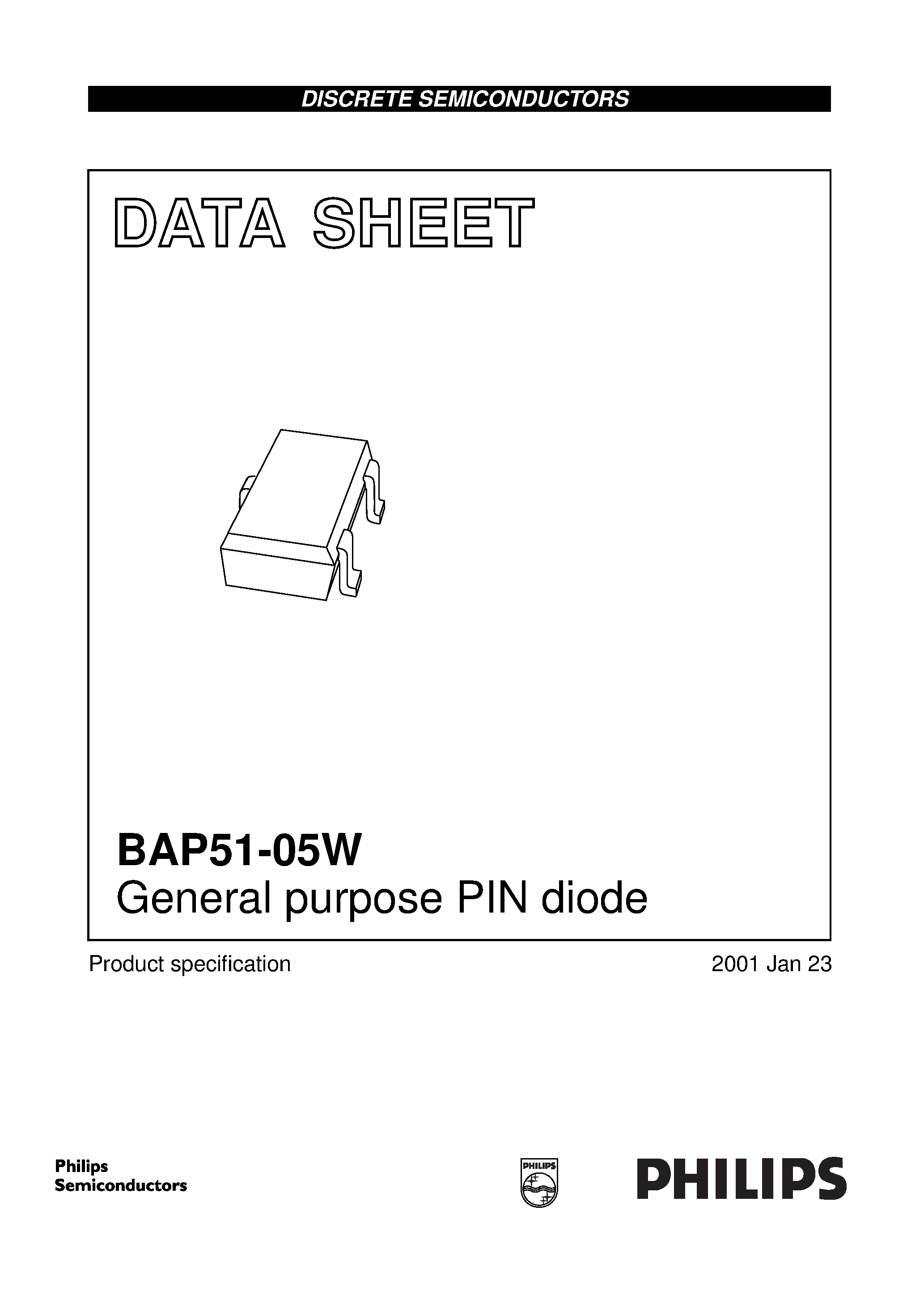 Datasheet BAP51-05W page 1 Datasheet BAP51-05W - General purpose PIN diode page 1