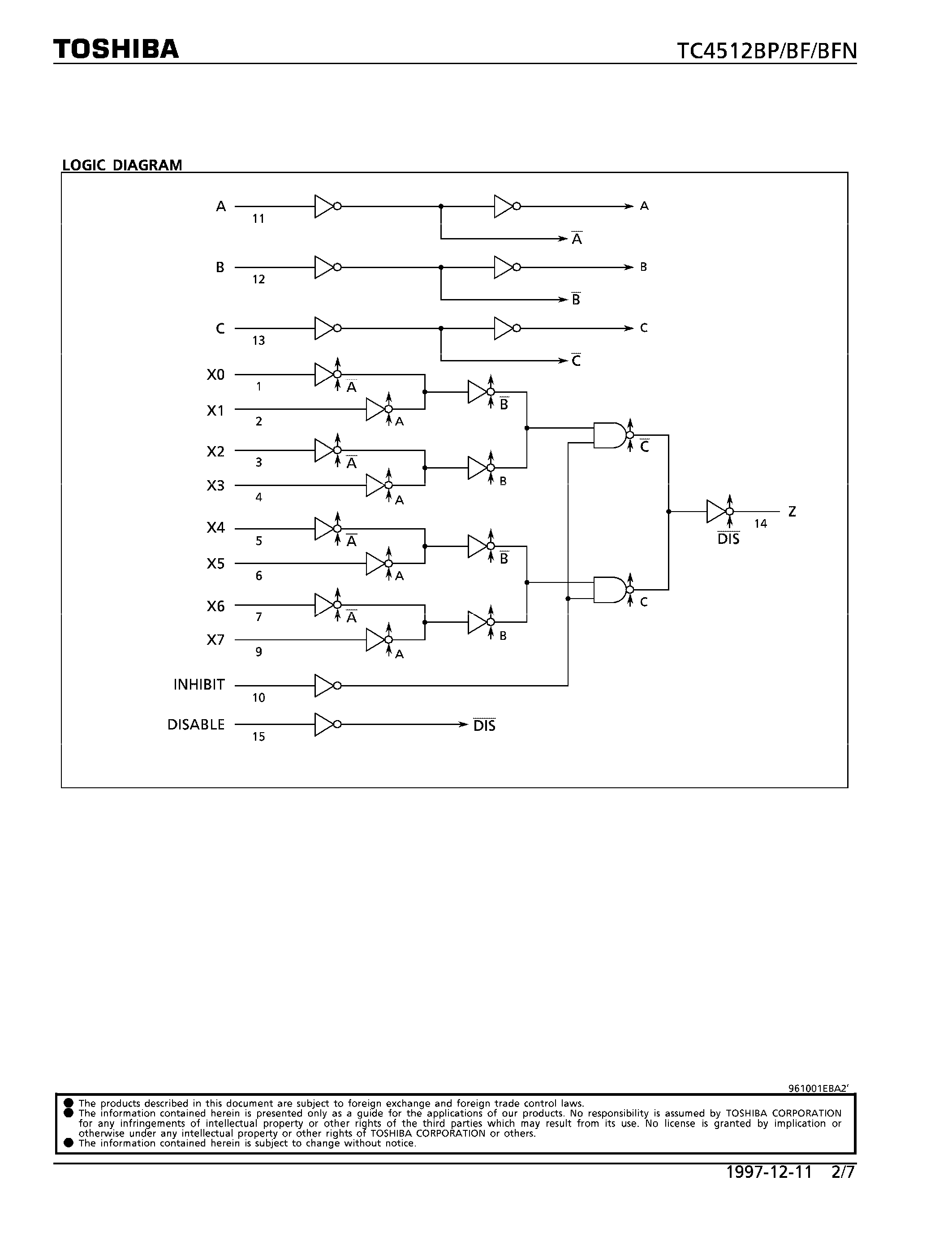 Datasheet TC4512 - 8-CHANNEL DATA SELECTOR page 2