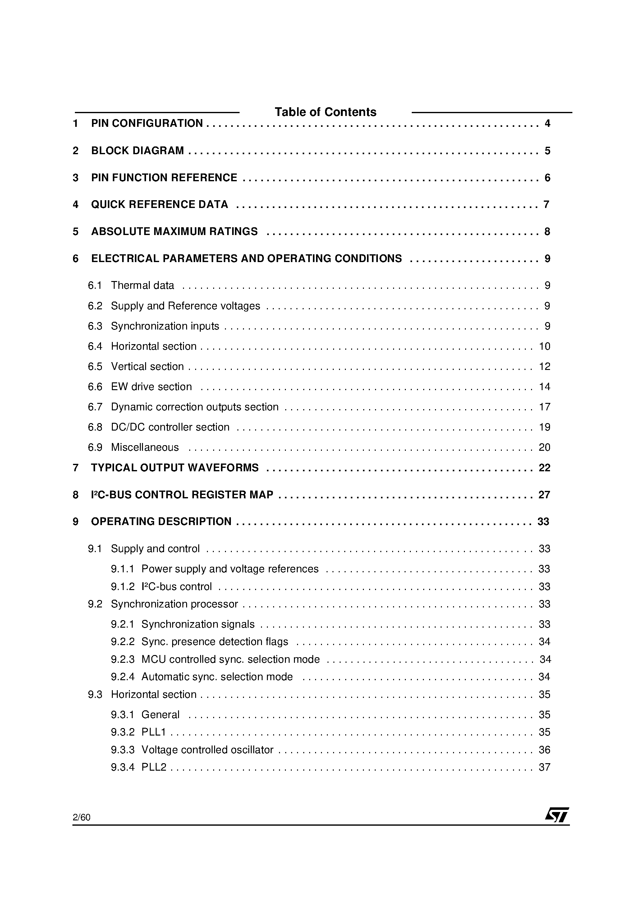 Даташит на микросхему TDA9112A страница 2 Даташит TDA9112A - HIGH-END I2C CONTROLLED DEFLECTION PROCESSOR FOR MULTISYNC MONITOR страница 2