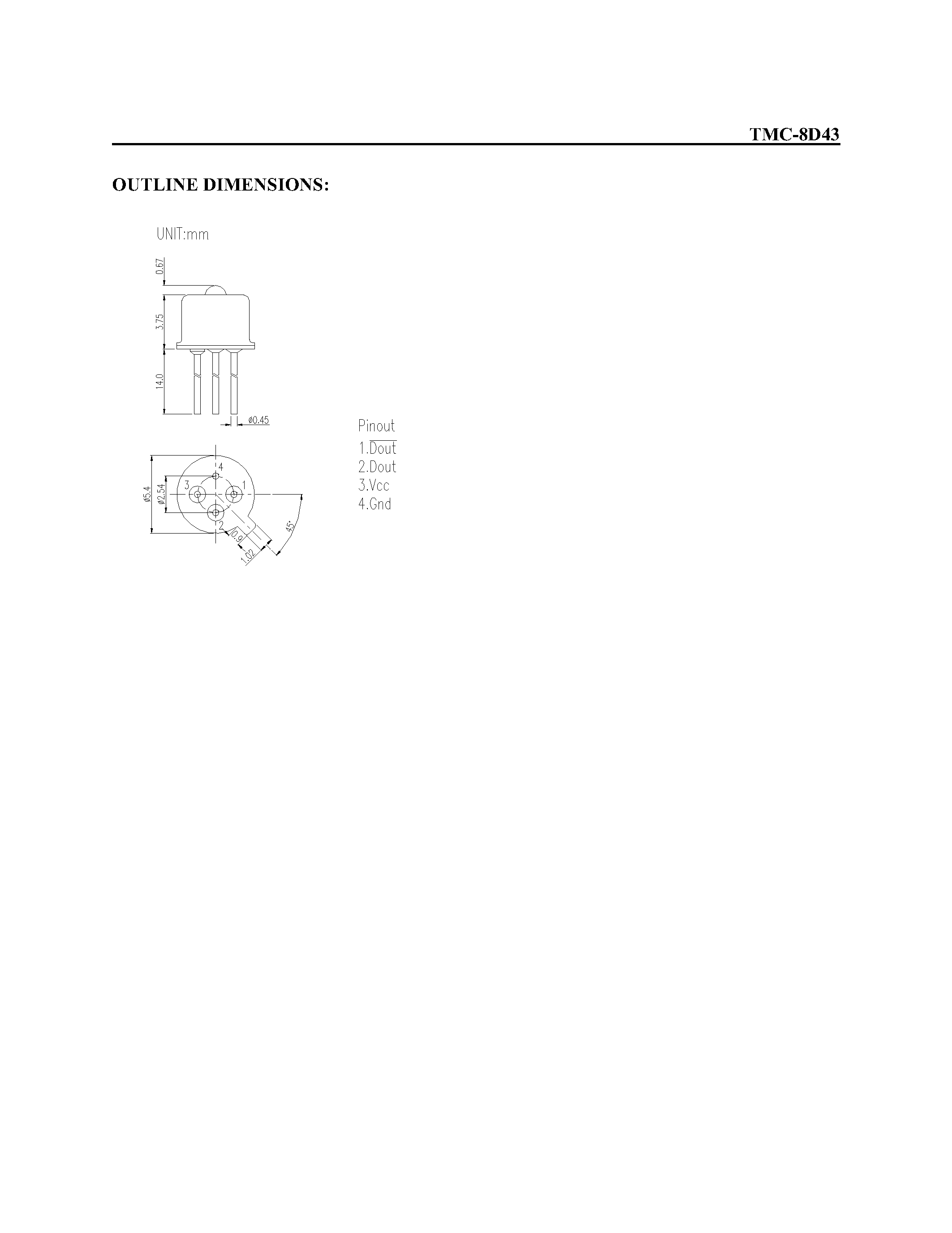 Datasheet TMC-8D43 page 2 Datasheet TMC-8D43 - 2 GHZ GAAS PIN PLUS AMPLIFIER page 2