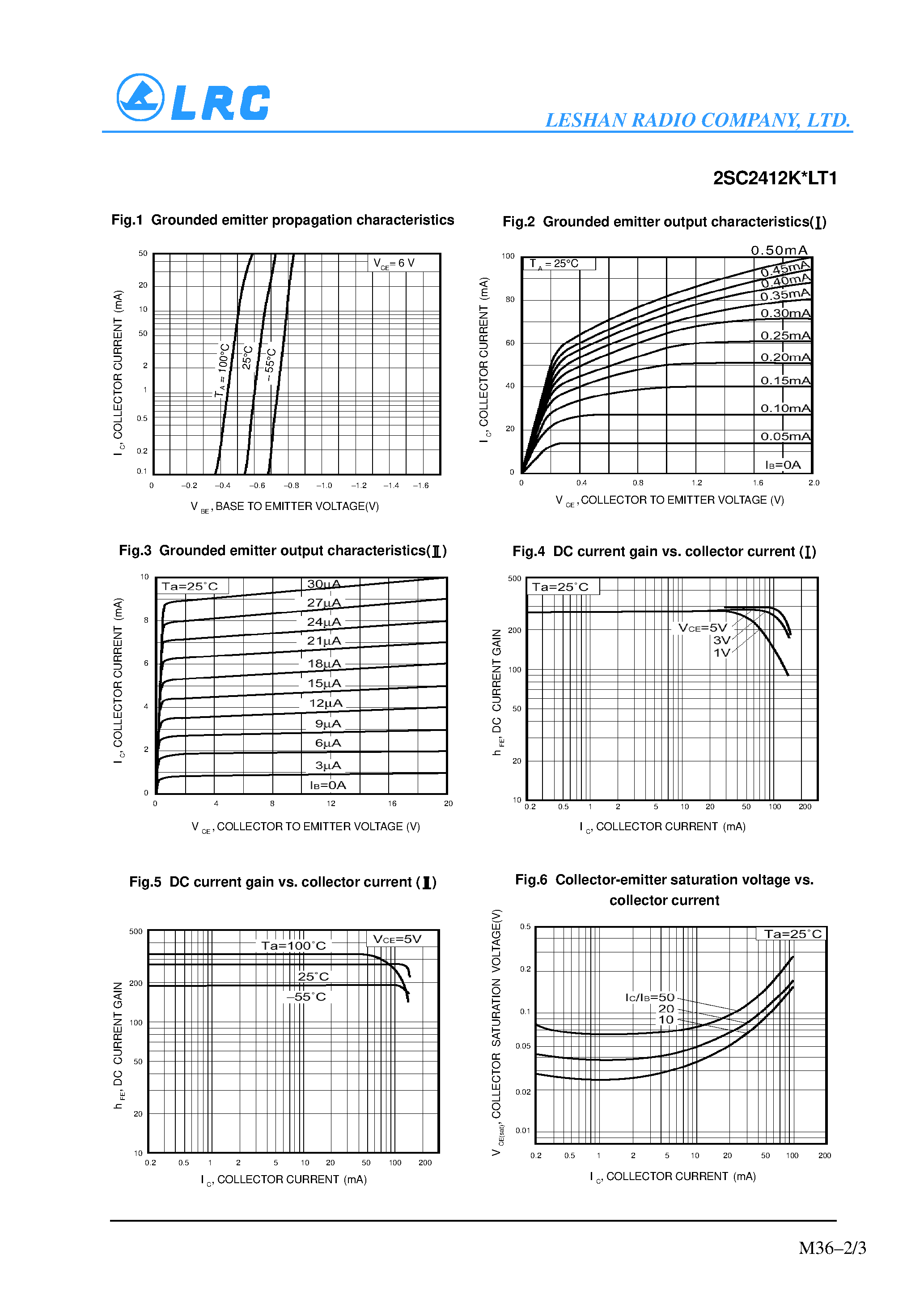 Datasheet 2SC2412KLT1 - General Purpose Transistors(NPN Silicon) page 2