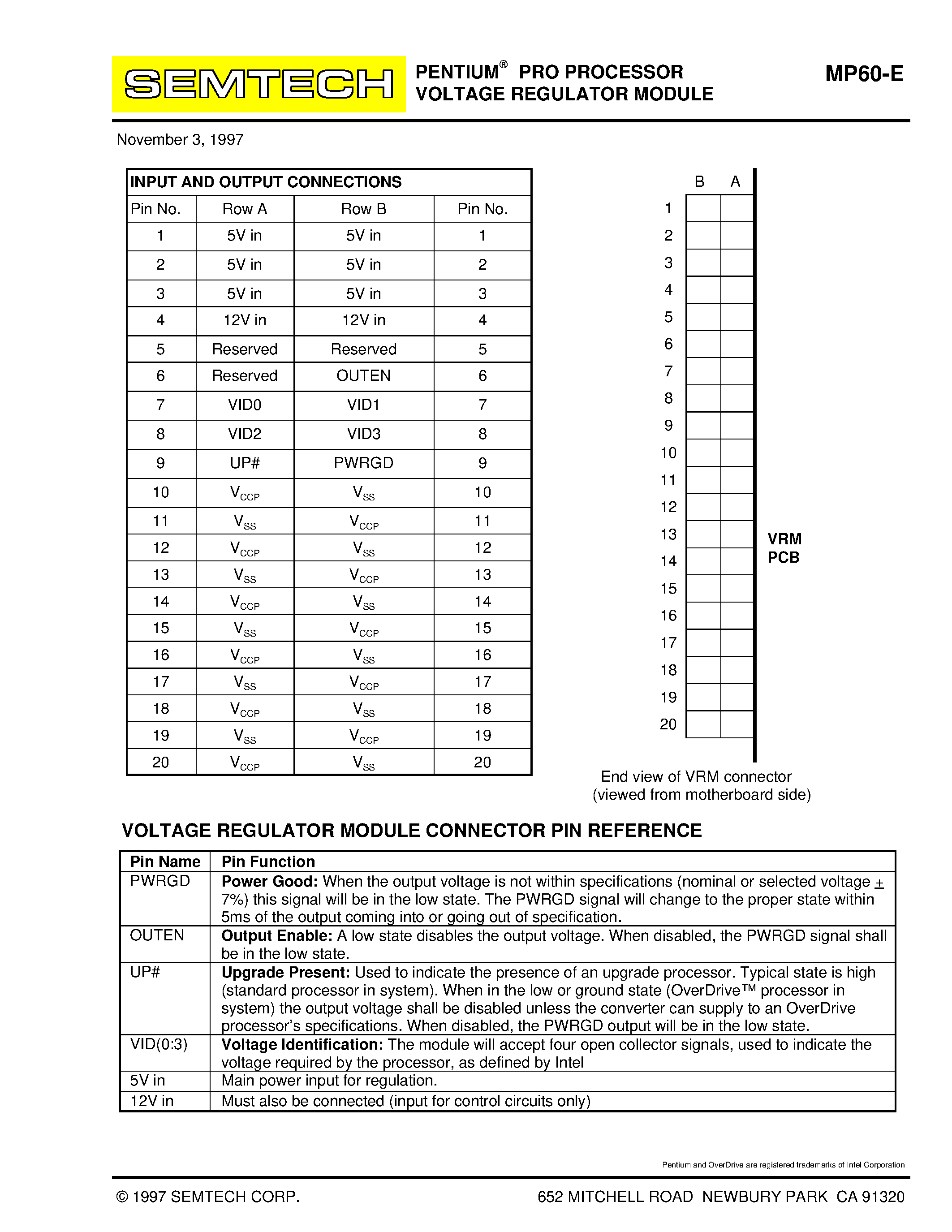 Datasheet MP60-E - PENTIUM PRO PROCESSOR VOLTAGE REGULATOR MODULE page 2