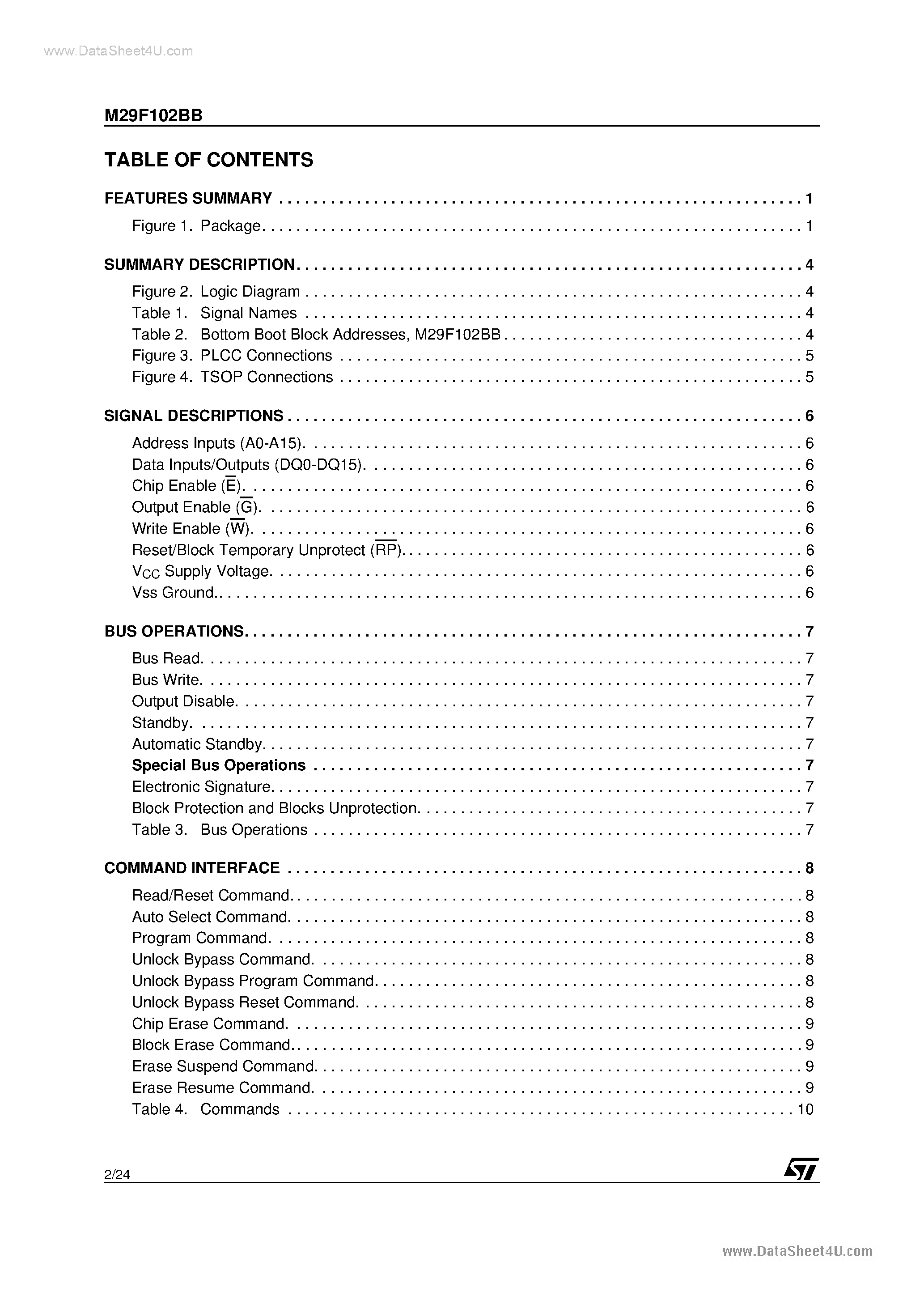 Datasheet 29F102BB page 2 Datasheet 29F102BB - Search ---> MM29F102BB page 2