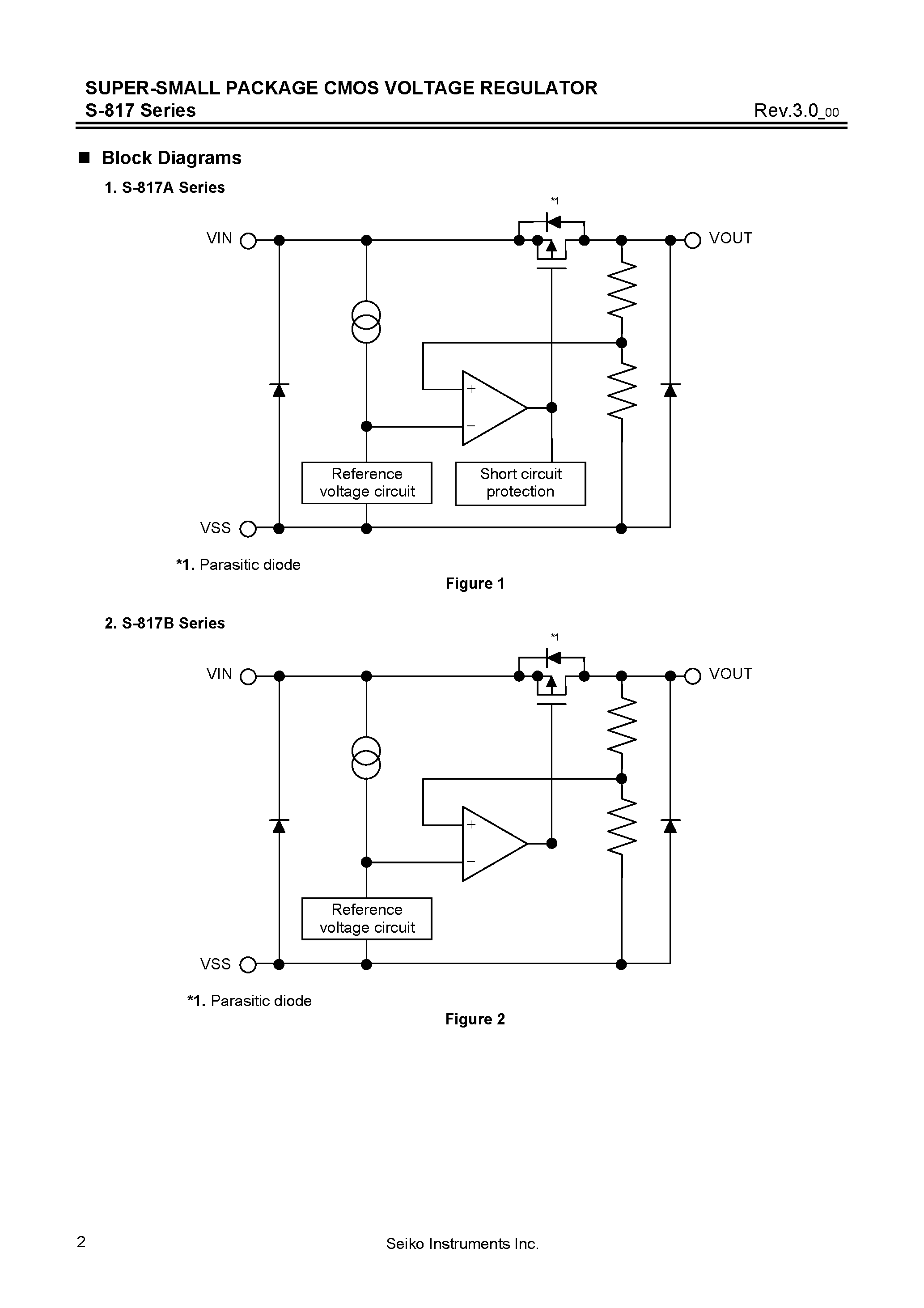Datasheet S-817 - Super Small Package CMOS Voltage Regulator page 2
