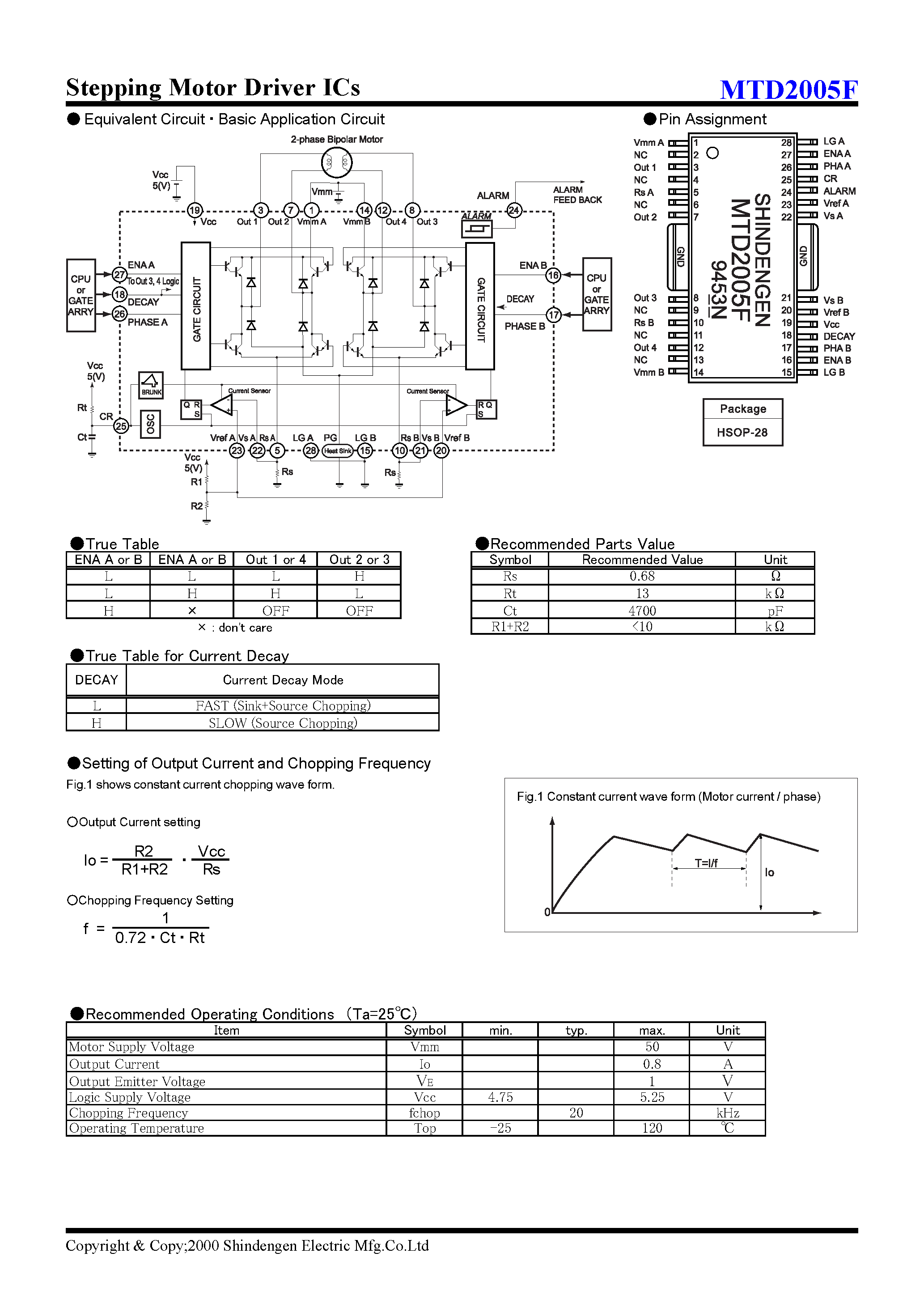 Даташит MTD2005F - Stepping Motor Driver ICs страница 2