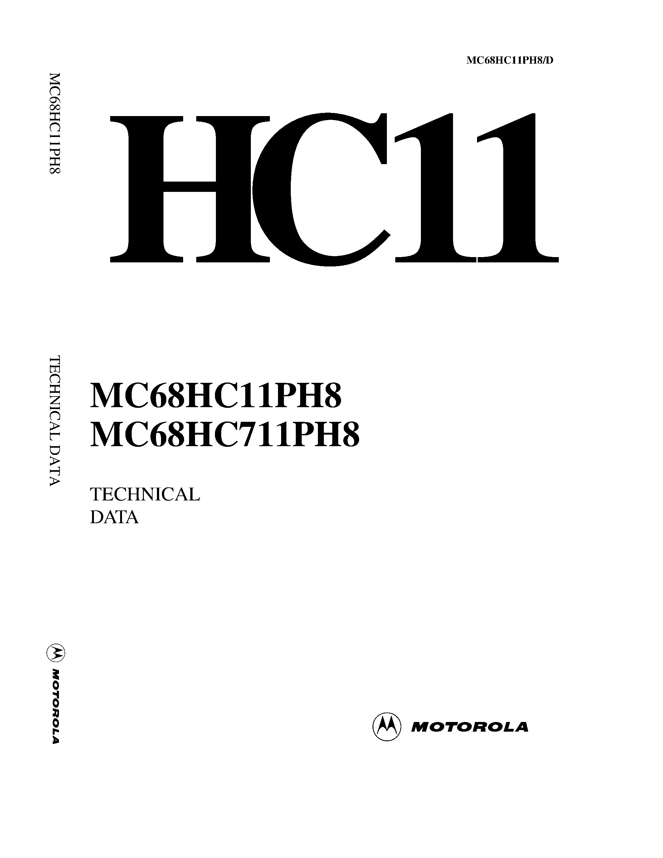 Даташит на микросхему MC68HC11PH8 страница 1 Даташит MC68HC11PH8 - High-density Complementary Metal Oxide Semiconductor (HCMOS) Microcomputer Unit страница 1