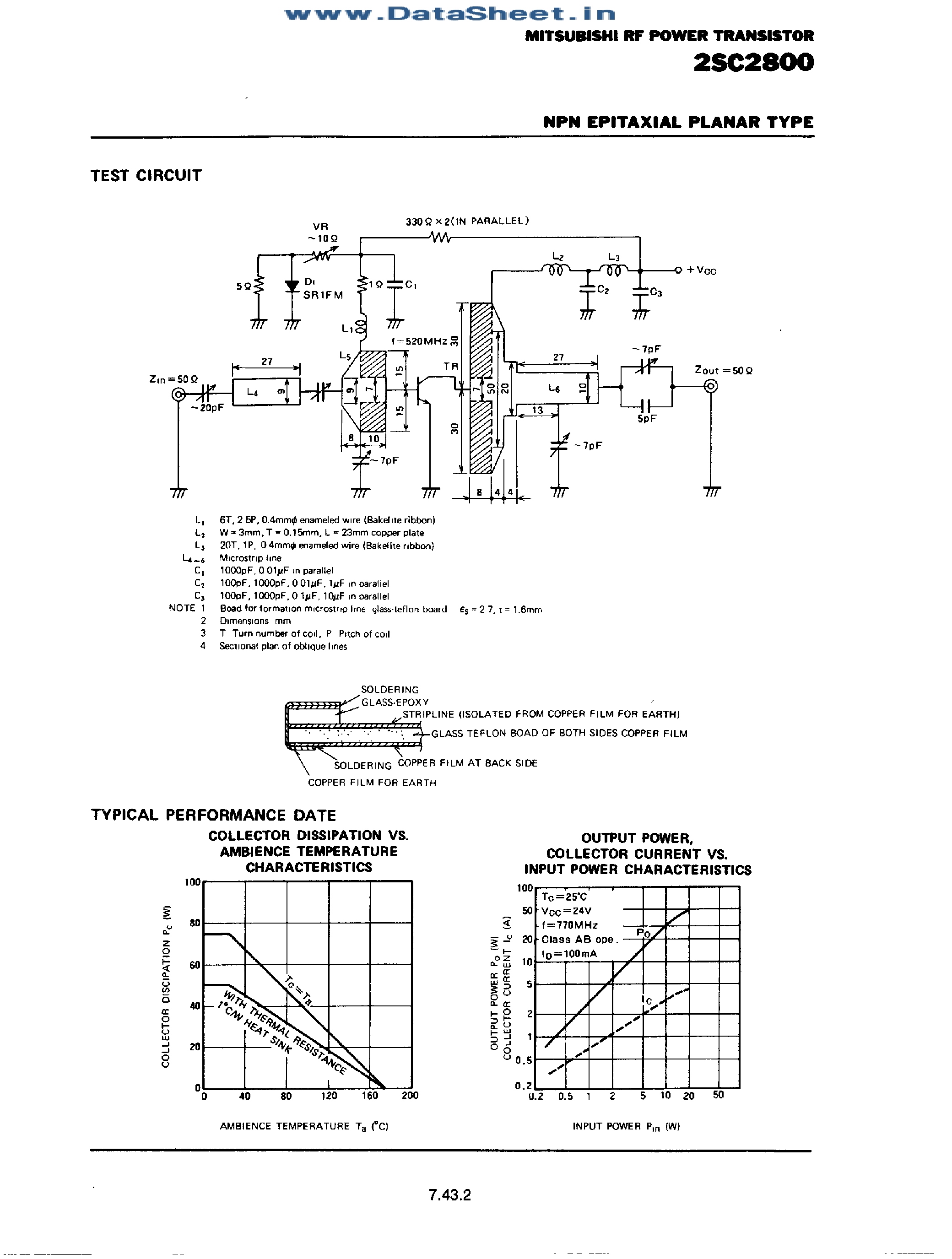 Datasheet 2SC2800 page 2 Datasheet 2SC2800 - NPN Epitaxial Planar Type page 2