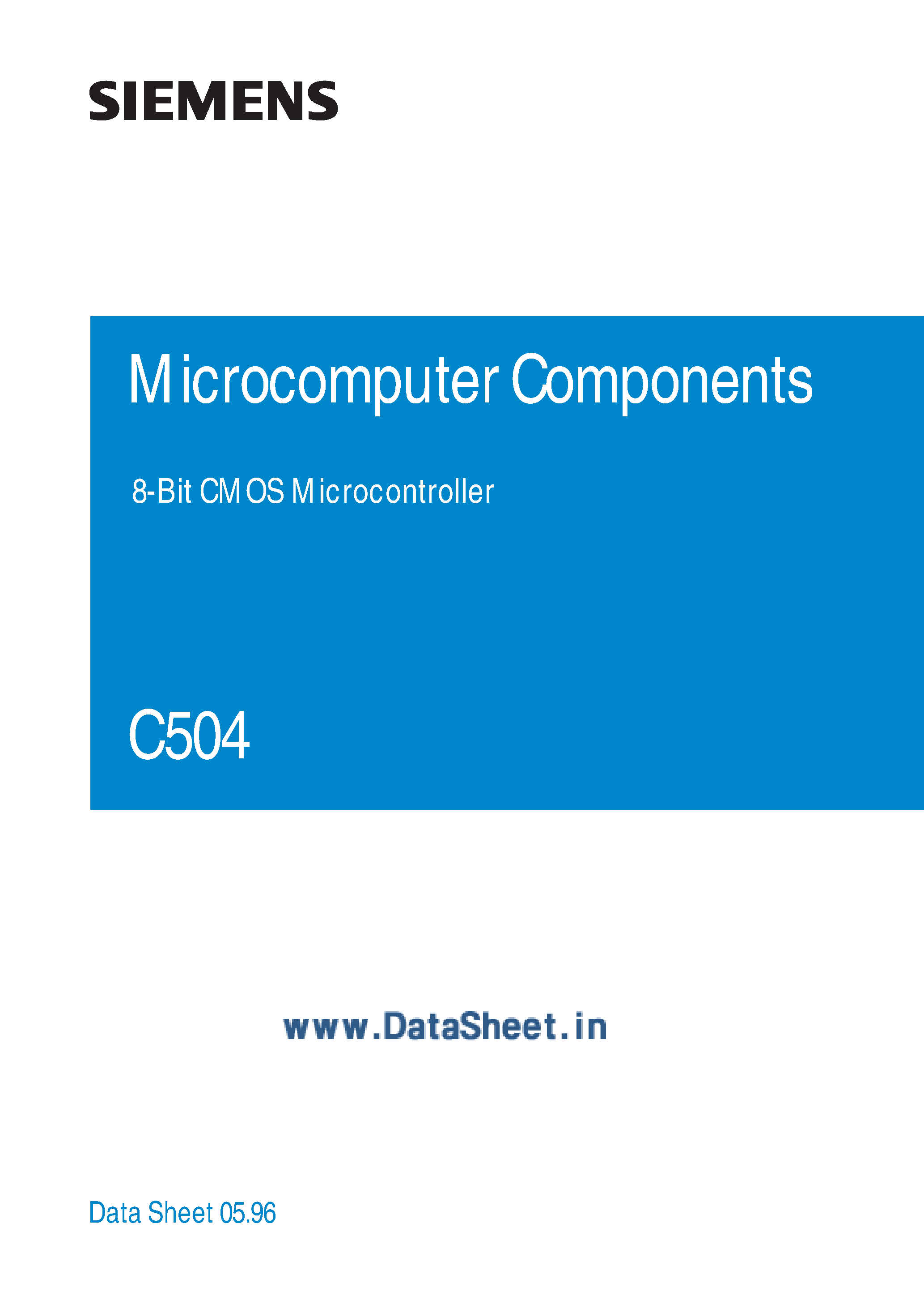 Даташит SAF-C504 - 8-Bit MICROCONTROLLER страница 1