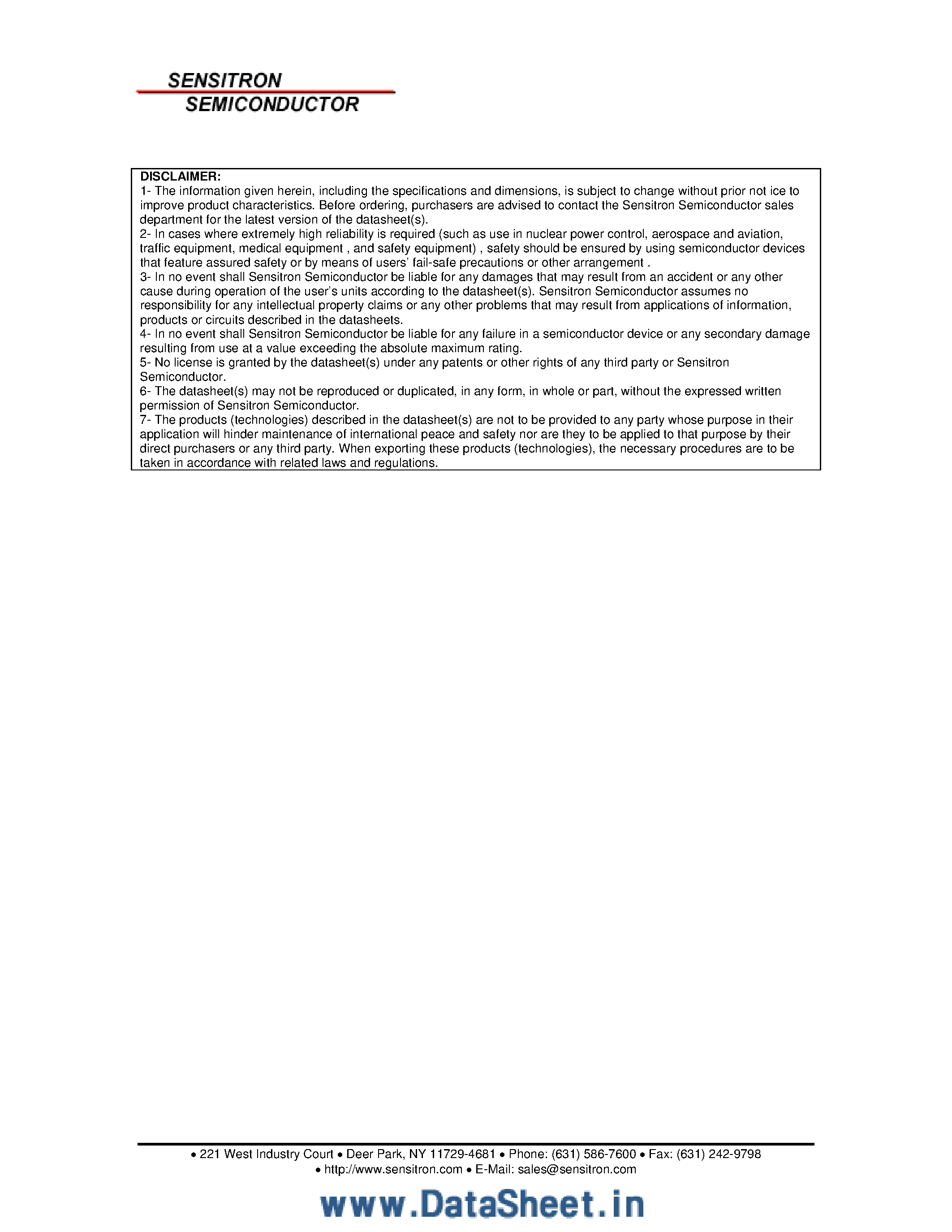 Datasheet LN2003 - 7 Segment Display page 2