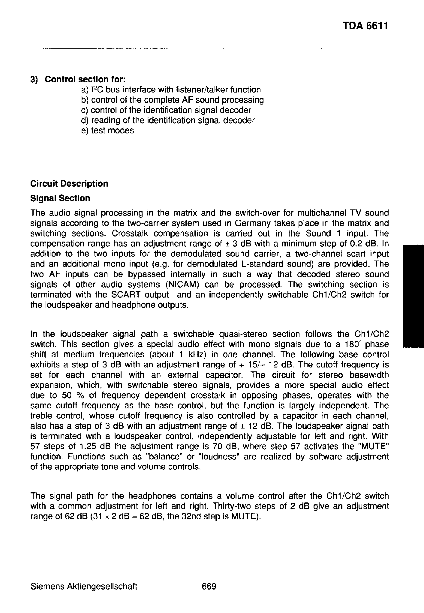 Даташит TDA6611 - TV STEREO PROCESSOR страница 2