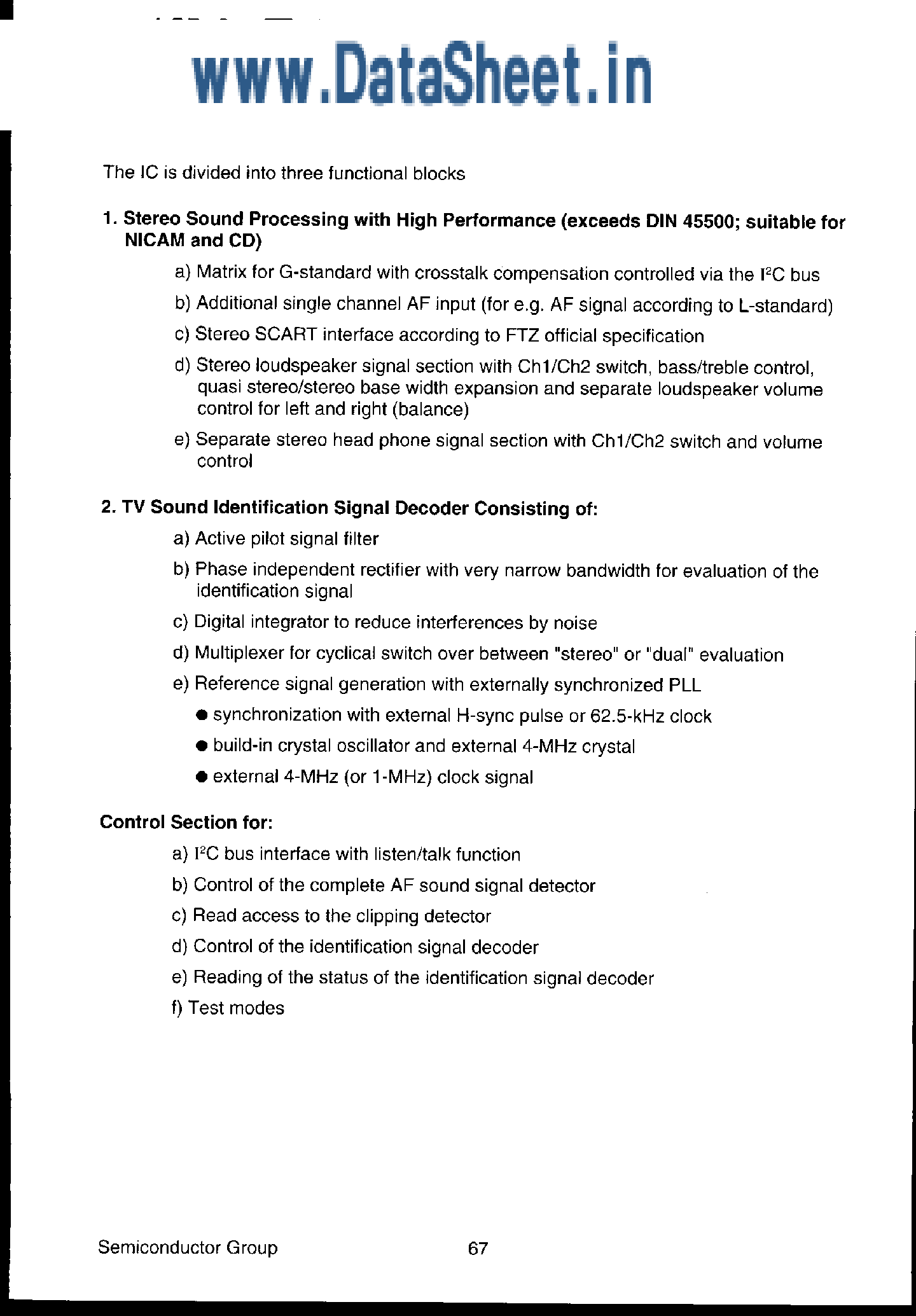 Datasheet TDA6612 - TV Stereo Sound page 2