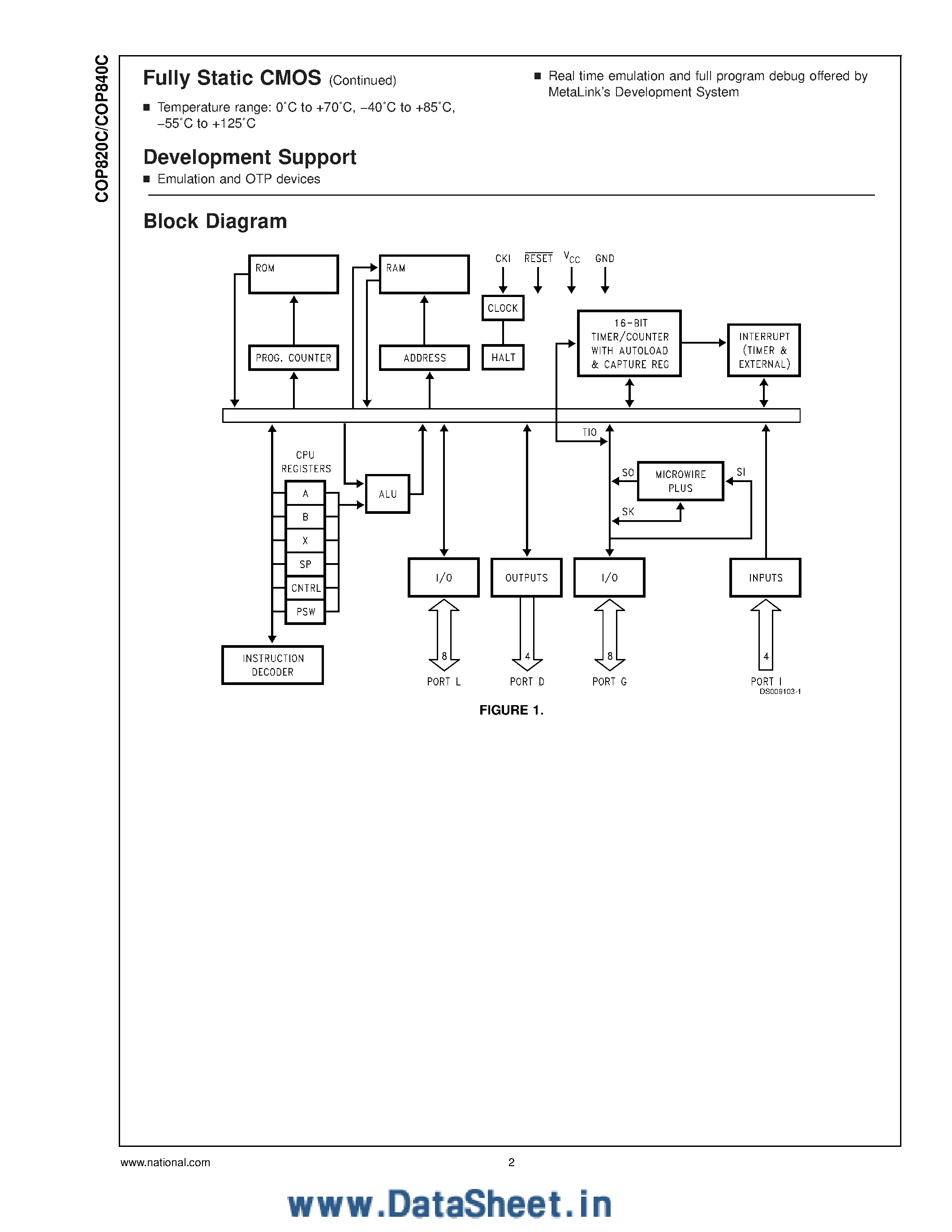 Даташит на микросхему COP620C страница 2 Даташит COP620C - 8-Bit CMOS ROM Based Microcontroller страница 2