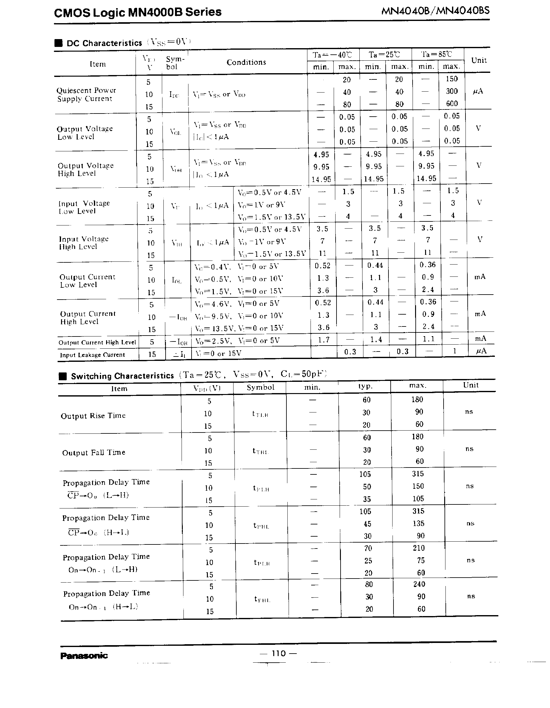 Datasheet MN4040B - 12 STAGE BINARY COUNTERS page 2