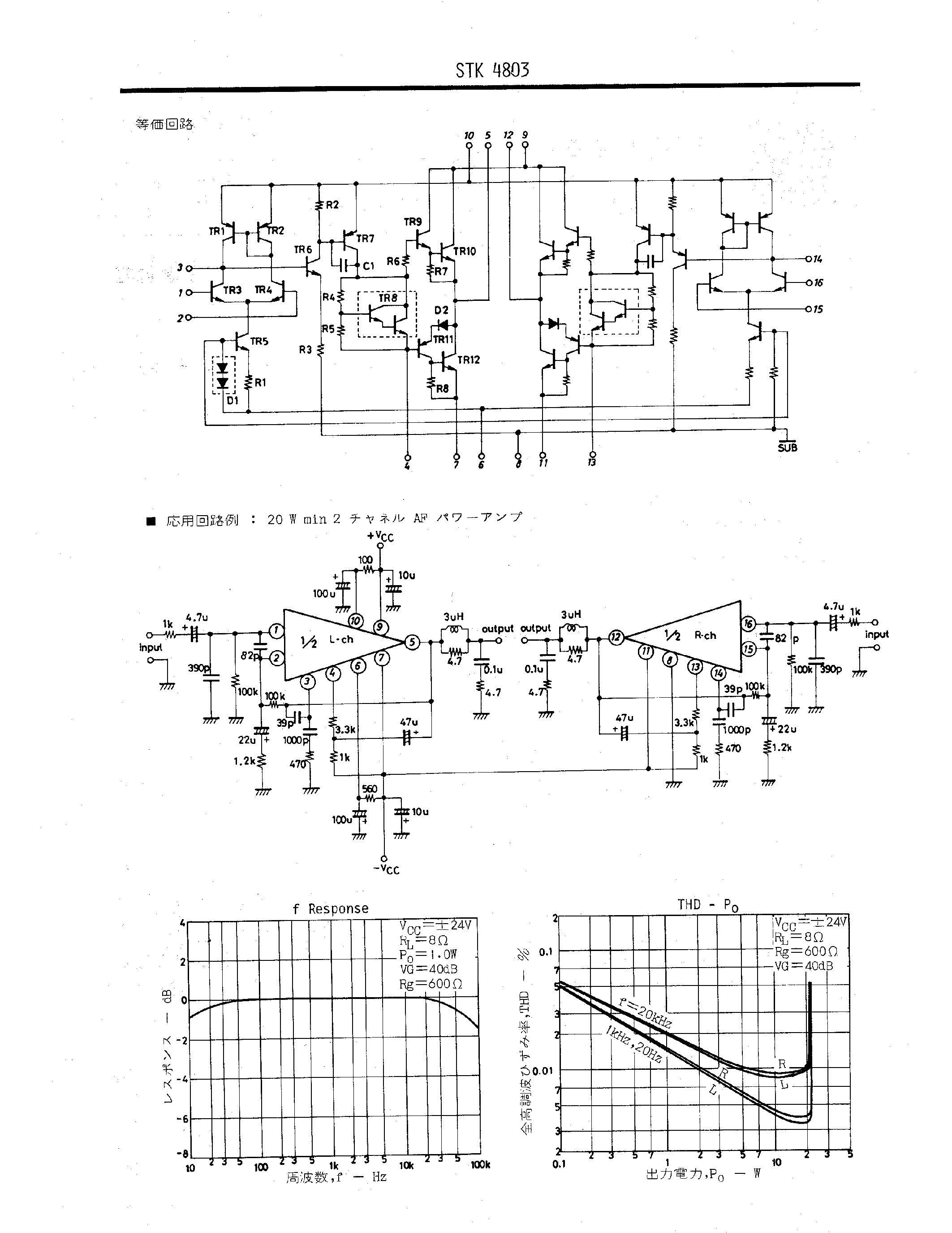 Datasheet STK4803 - 20W MIN 2 CHANNEL AF POWER AMPLIFIER page 2