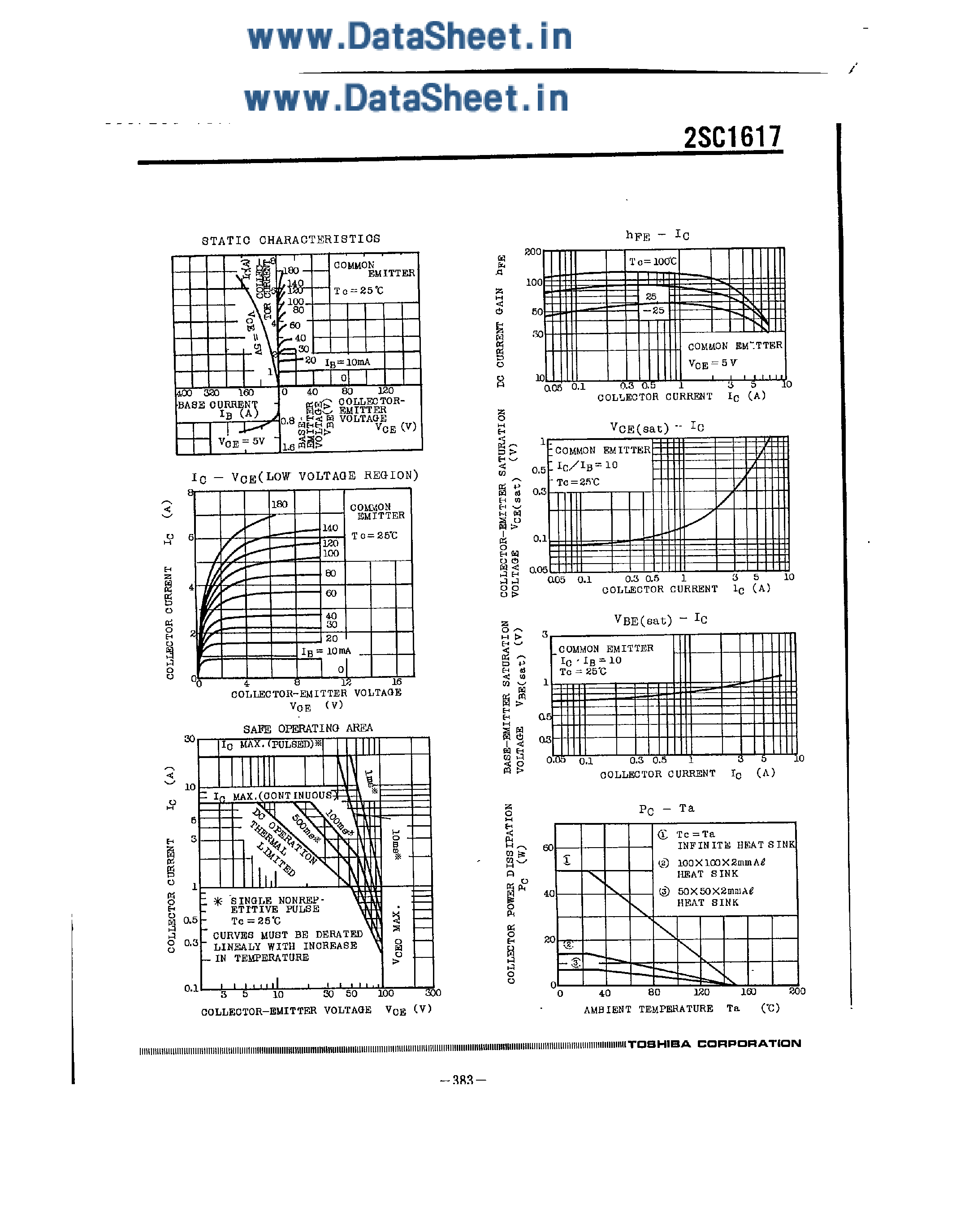 Datasheet 2SC1617 - SILICON NP TRIPLE DIFFUSED TYPE page 2