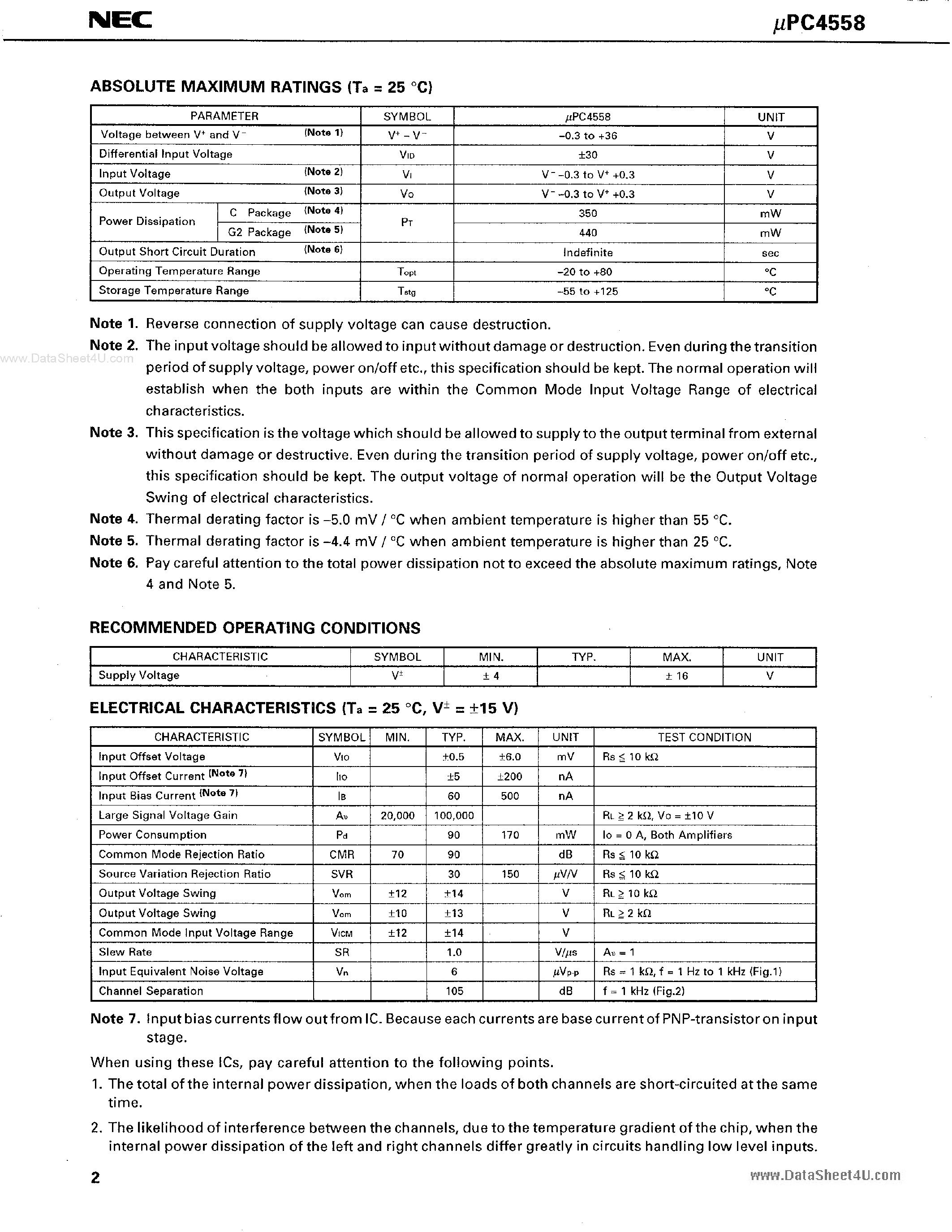 Даташит на микросхему C4558C страница 2 Даташит C4558C - Search ---> UPC4558C страница 2