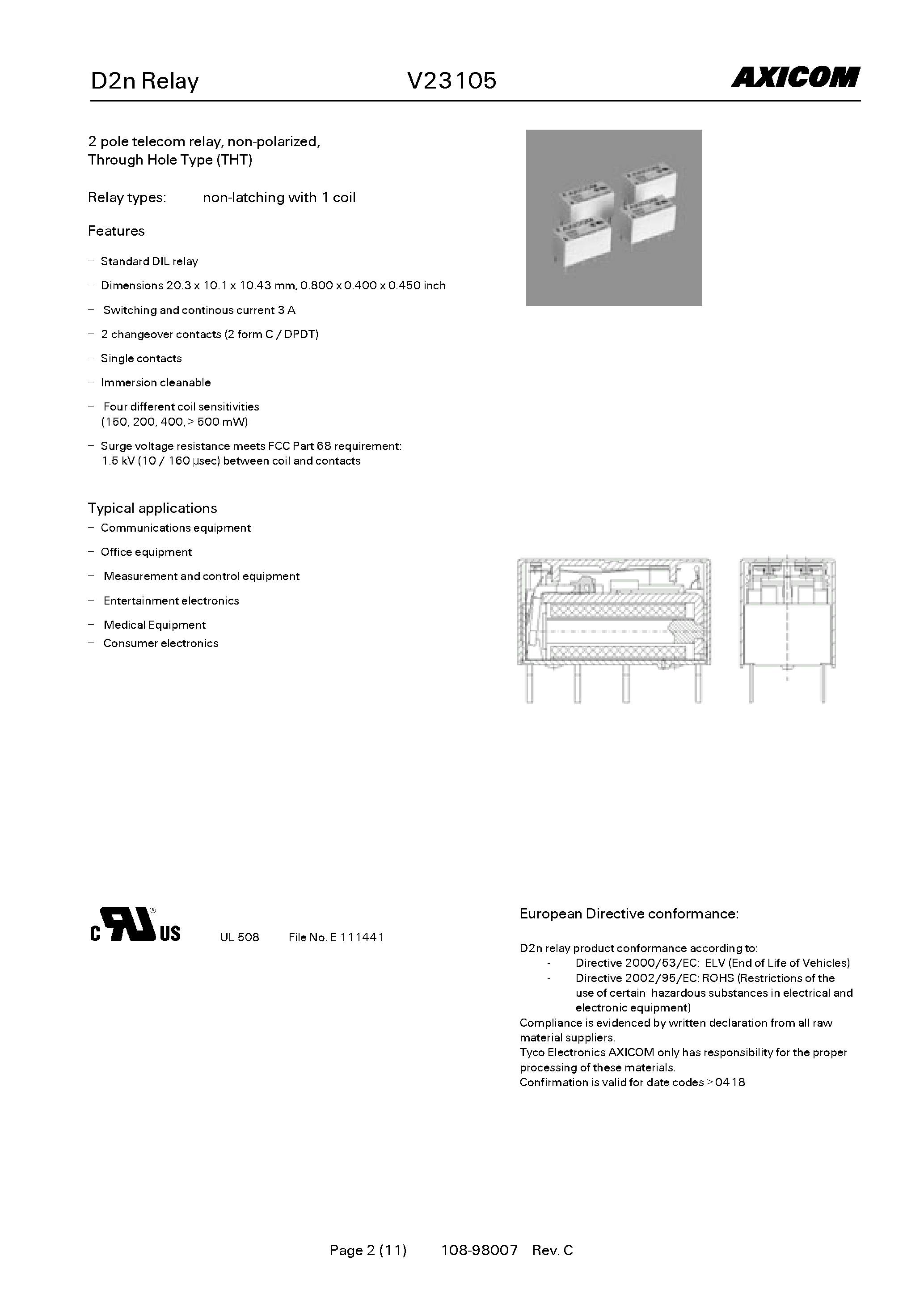 Datasheet V23105 page 2 Datasheet V23105 - The Best Relaytion page 2