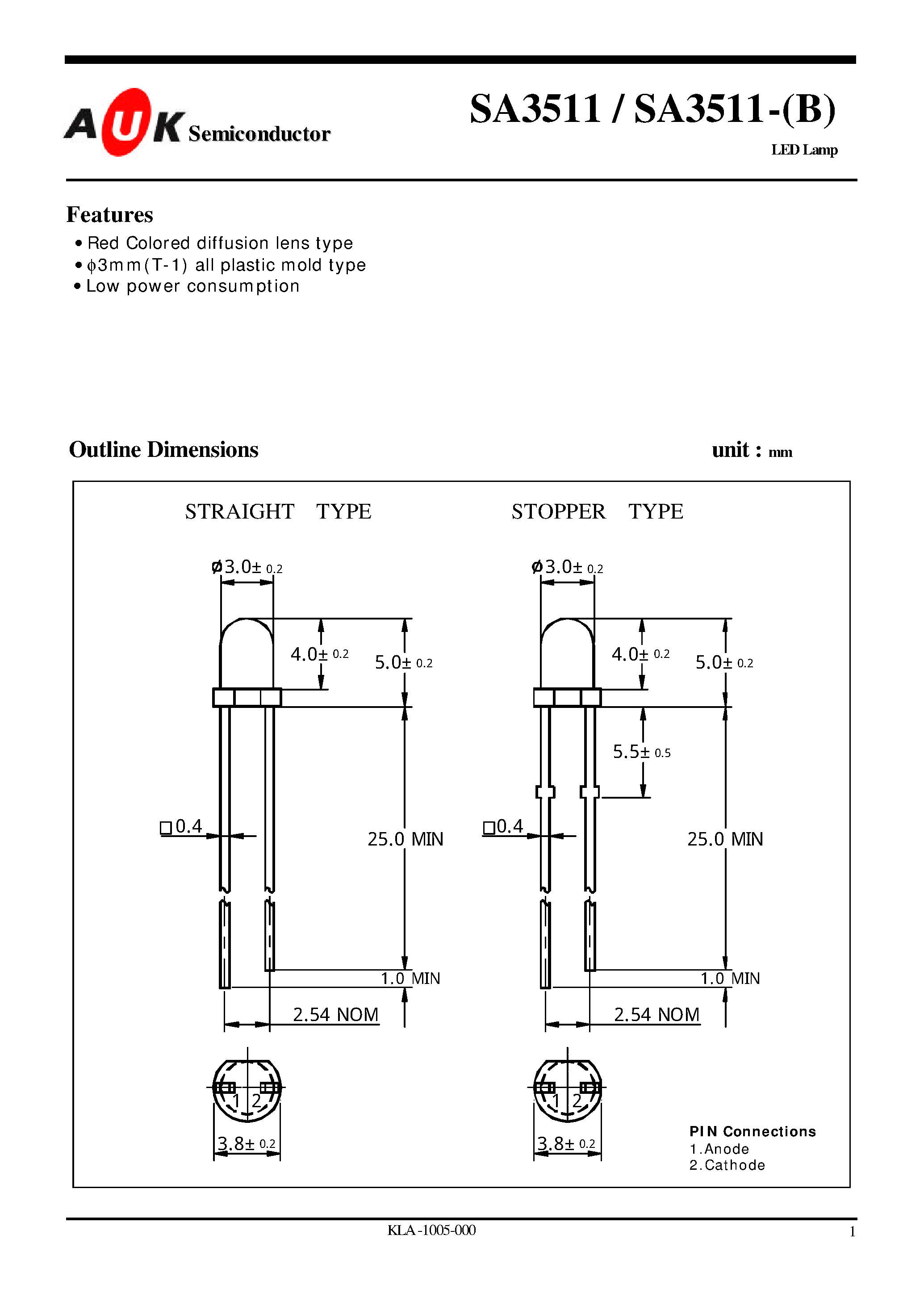 Даташит SA3511 - LED Lamp страница 1