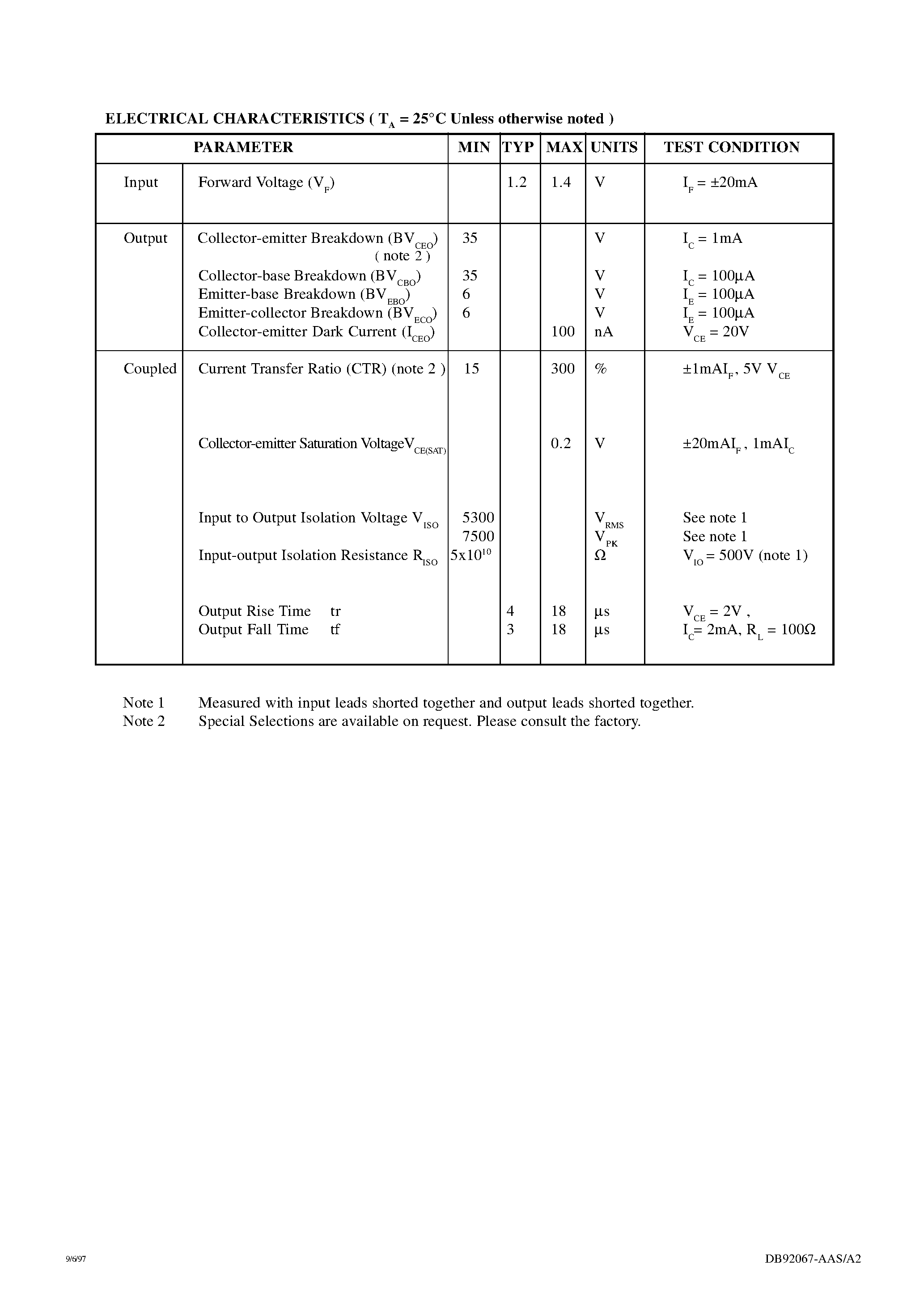 Datasheet IS733H page 2 Datasheet IS733H - A.C. INPUT PHOTOTRANSISTOR OPTICALLY COUPLED ISOLATORS page 2