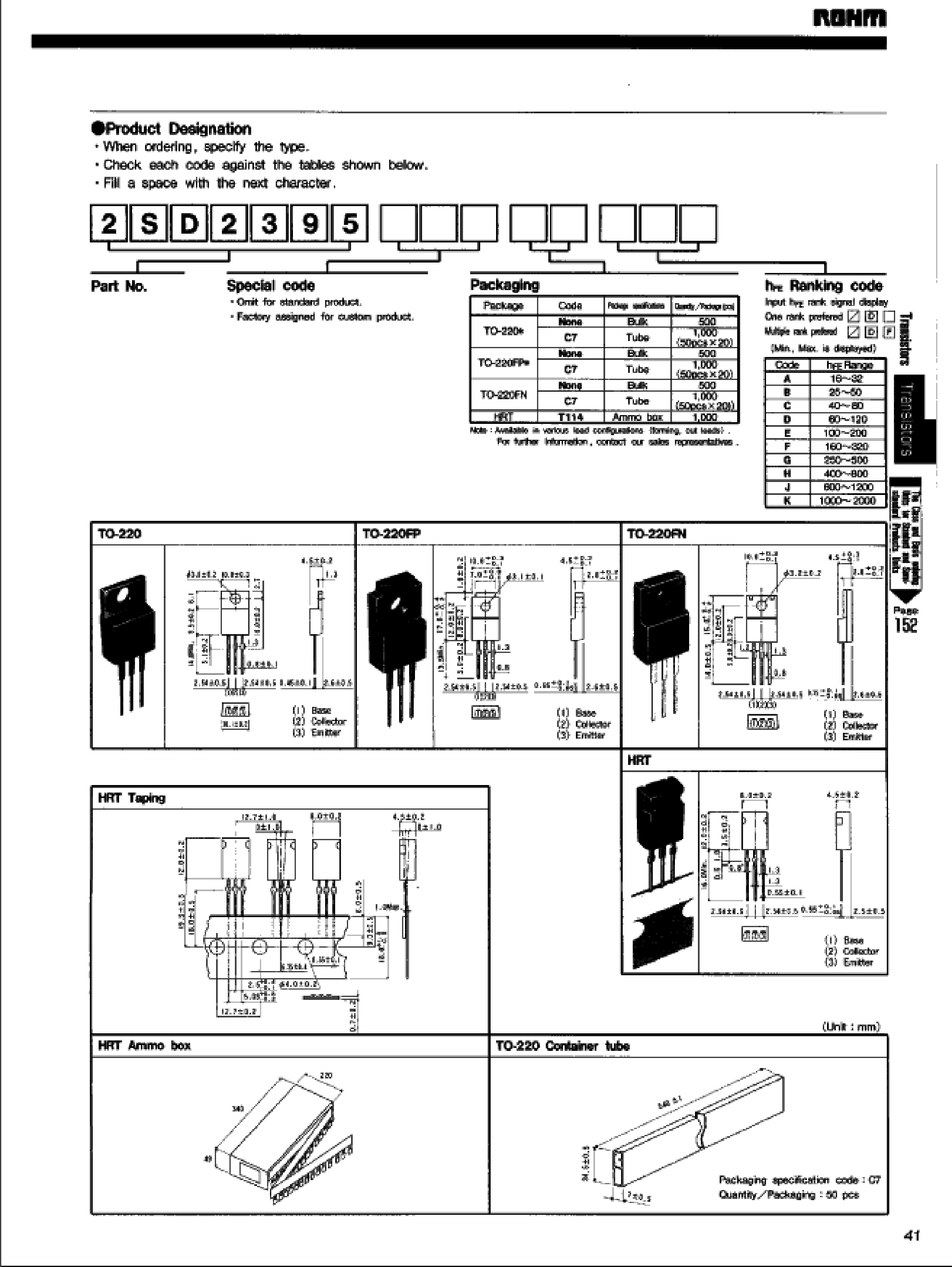 Даташит 2SA1634 - (2SA1634 / 2SA1635) TAPED POWER TRANSISTOR PACKAGE FOR USE WITH AN AUTOMATIC PLACEMENT MACHINE страница 2