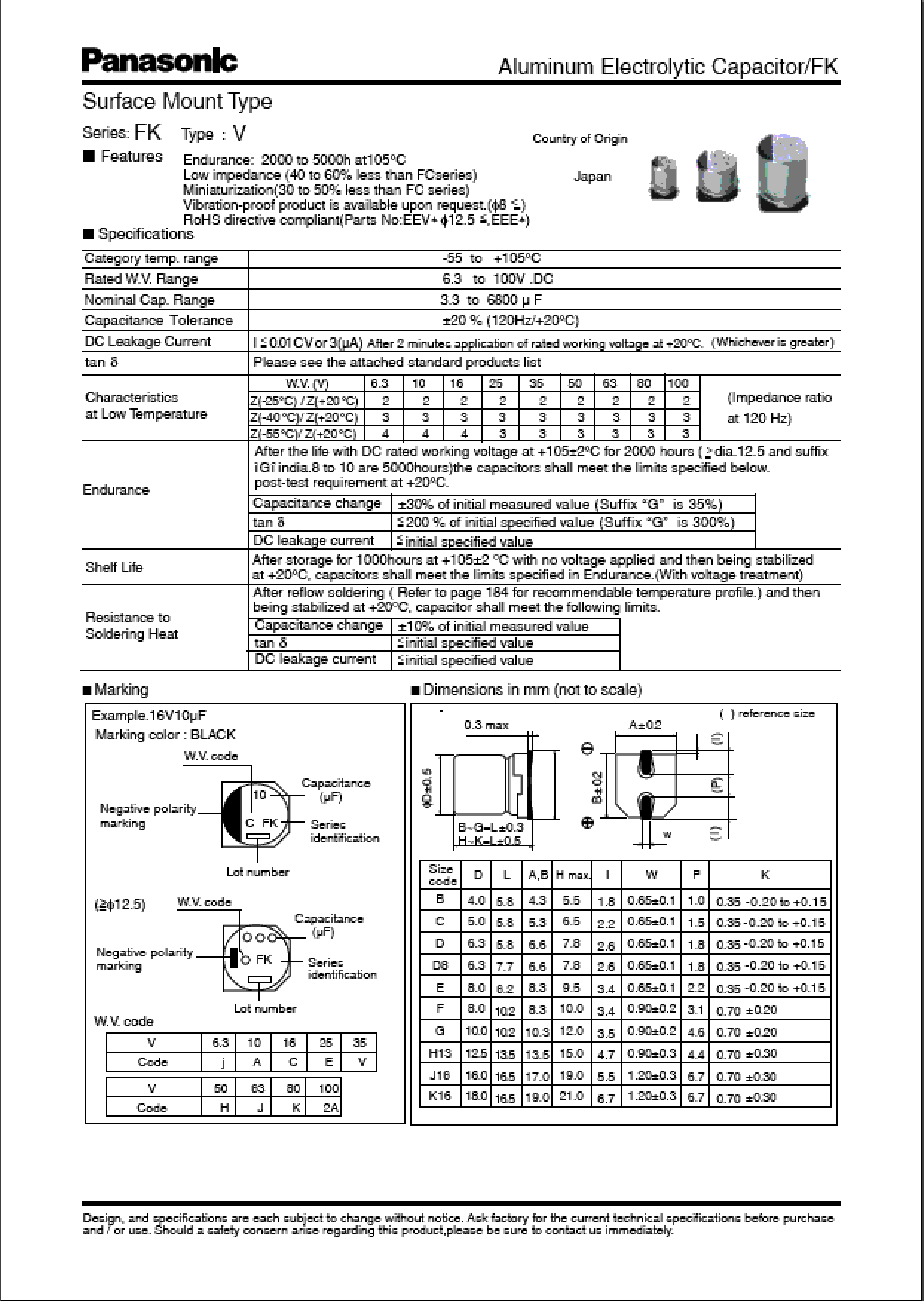 Даташит на микросхему EEVFKxxxx страница 1 Даташит EEVFKxxxx - ALUMINUM ELEECTROLYTIC CAPACITORS/FK страница 1