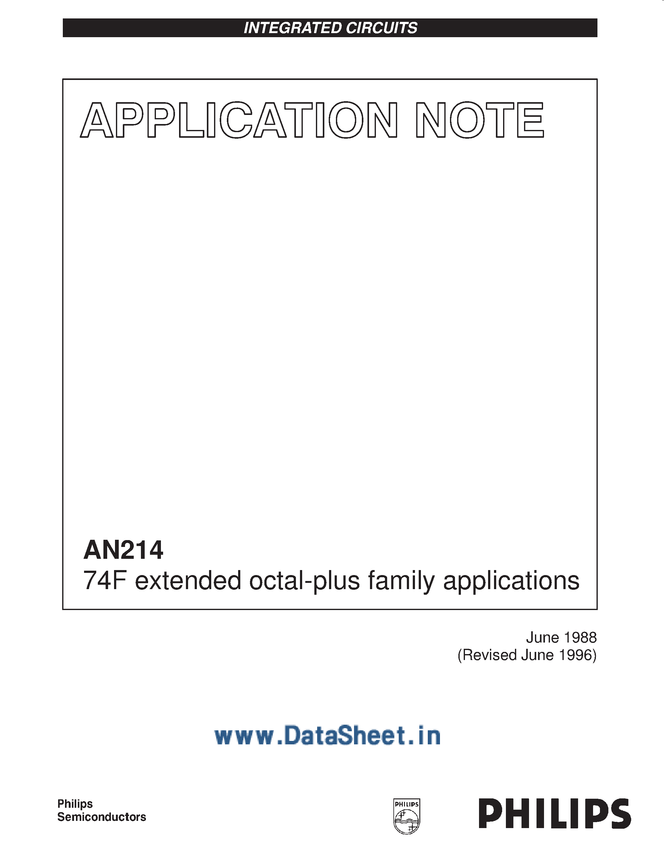Datasheet AN214 page 1 Datasheet AN214 - 74F Extended Octal-Plus Family Applications page 1
