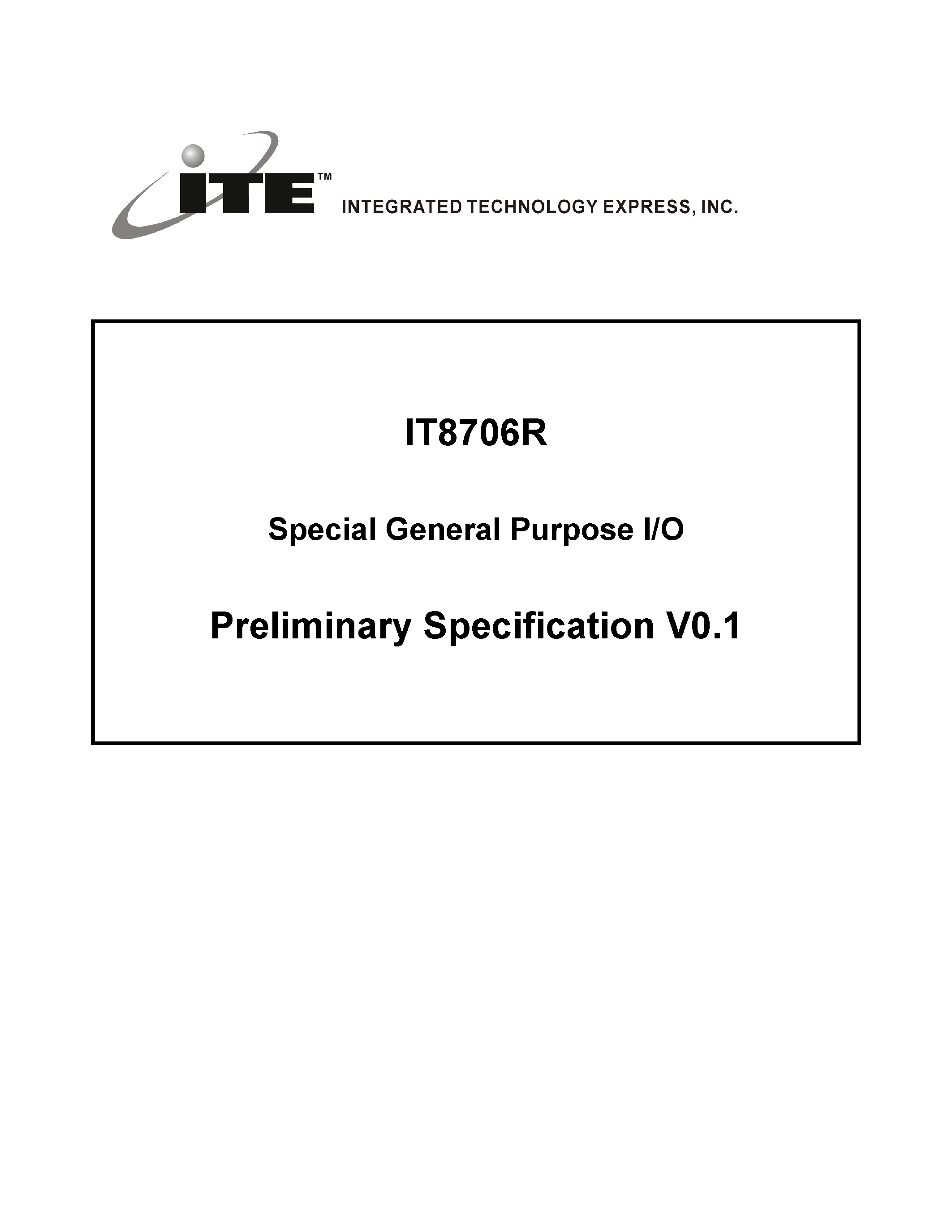 Даташит IT8706R - Special General Purpose I/O страница 1