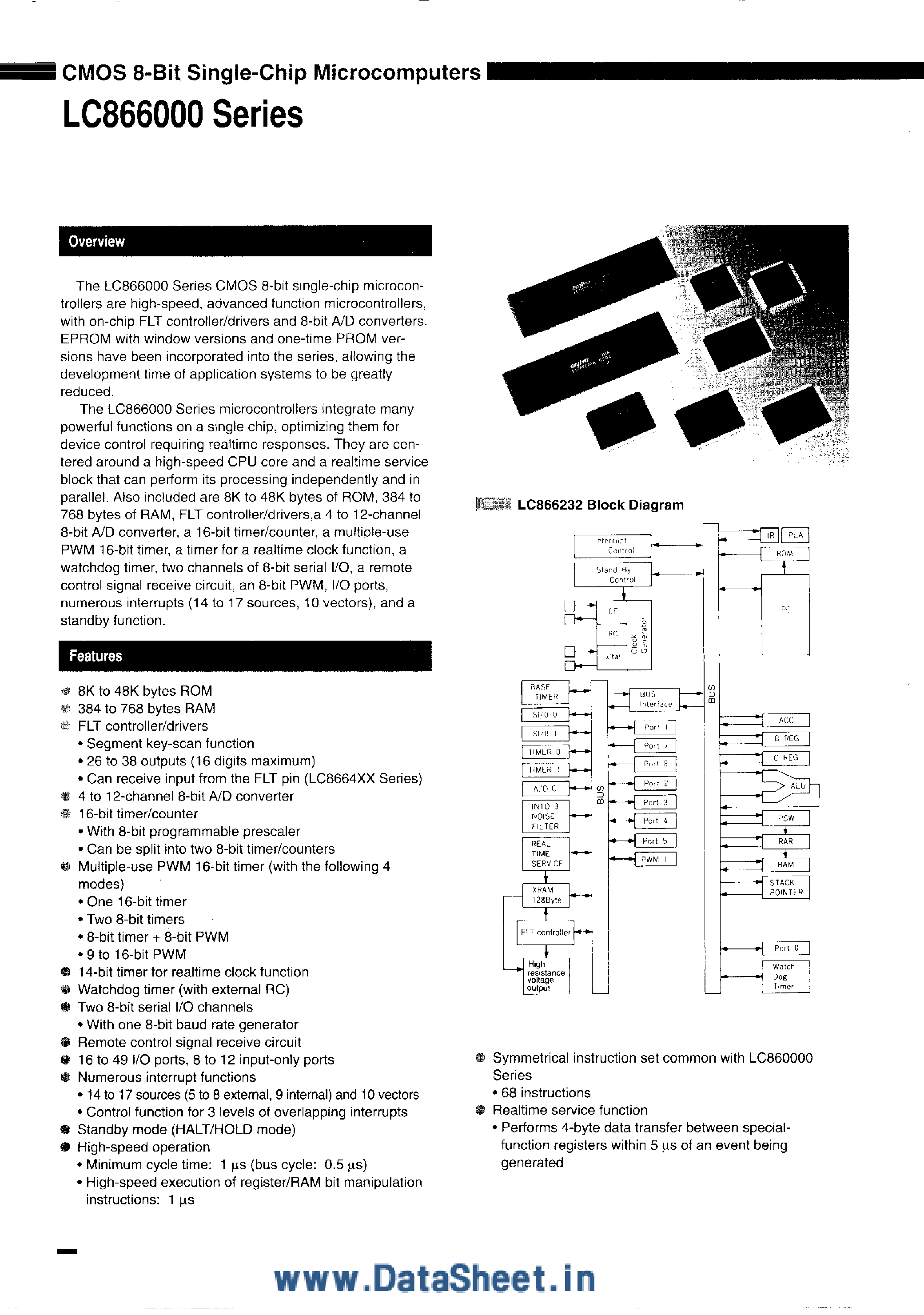 Datasheet LC866000A - (LC866000 Series) CMOS 8-Bit Single-Chip Microcomputers page 1