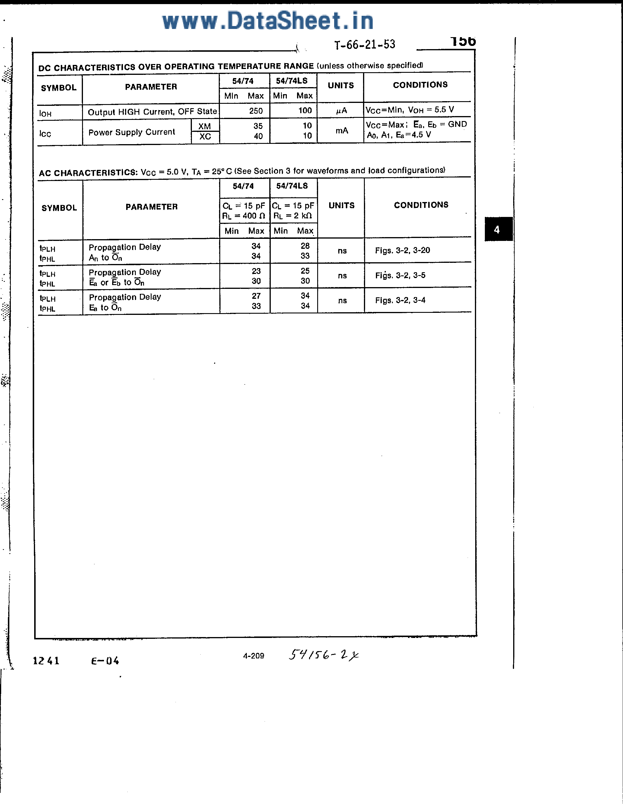 Даташит 74156 - Dual 1-of-4 Decoder / Demultiplexer страница 2