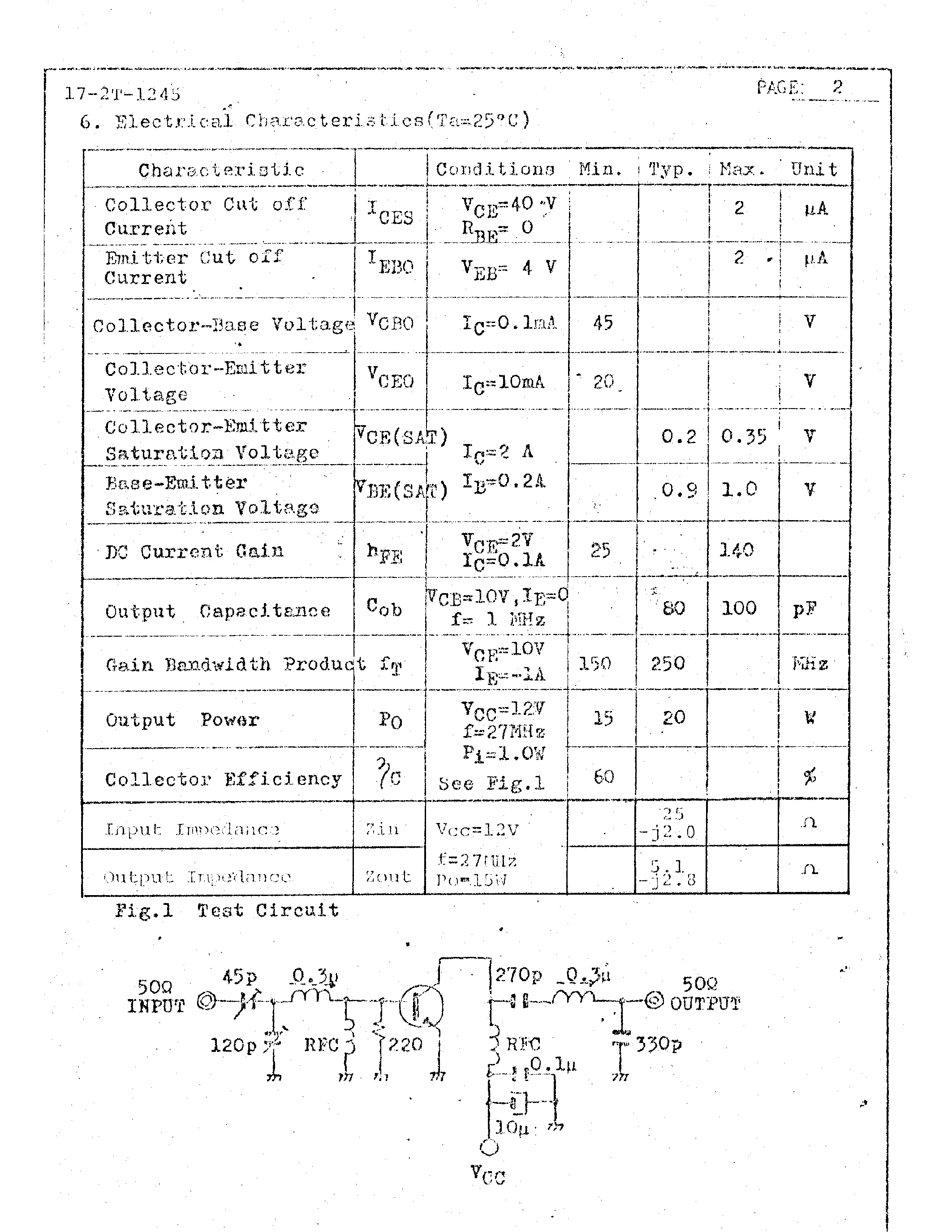 Datasheet 2SC1817 - RP POWER TRANSISTOR page 2