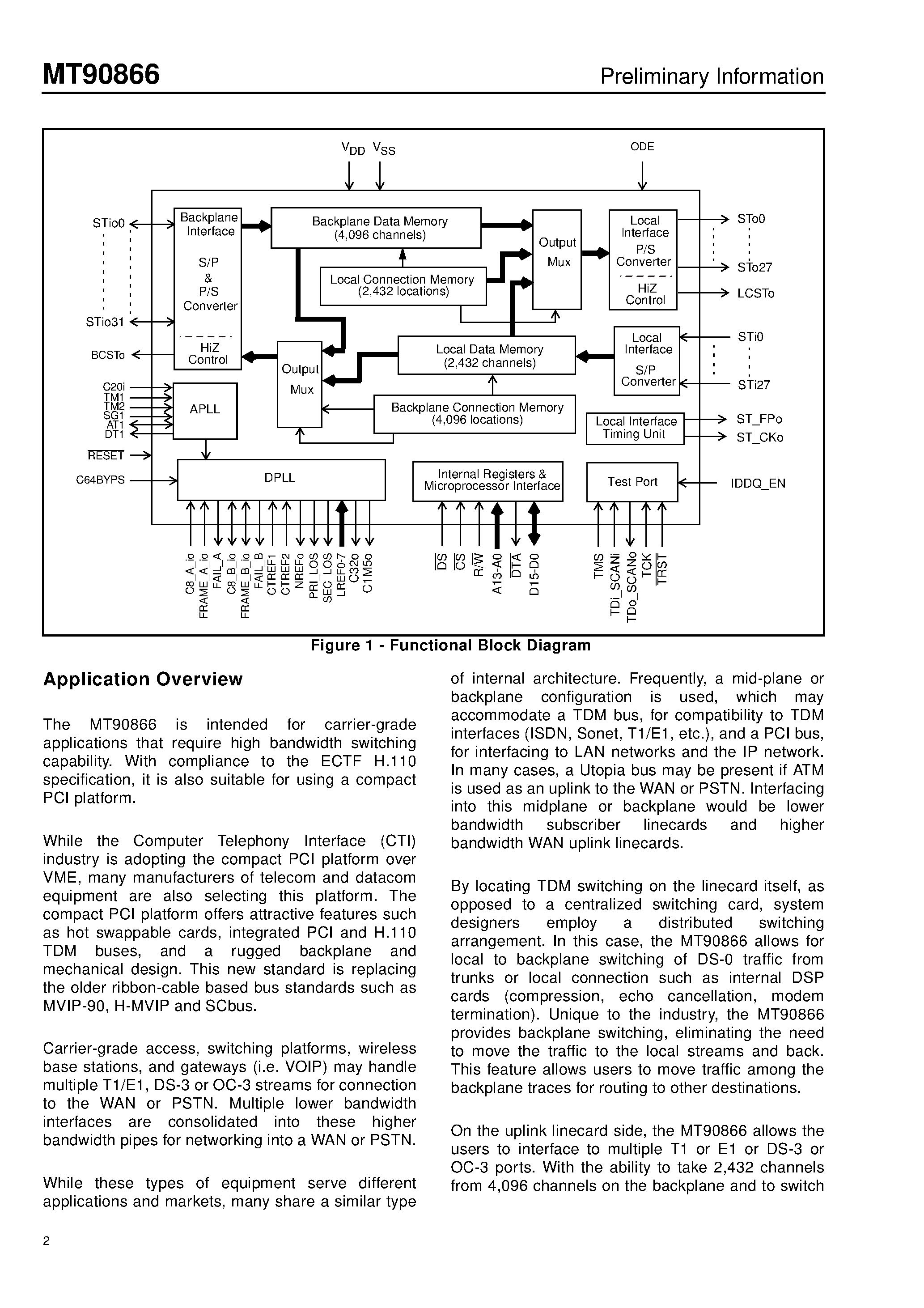 Datasheet MT90866 - WAN Access Switch page 2