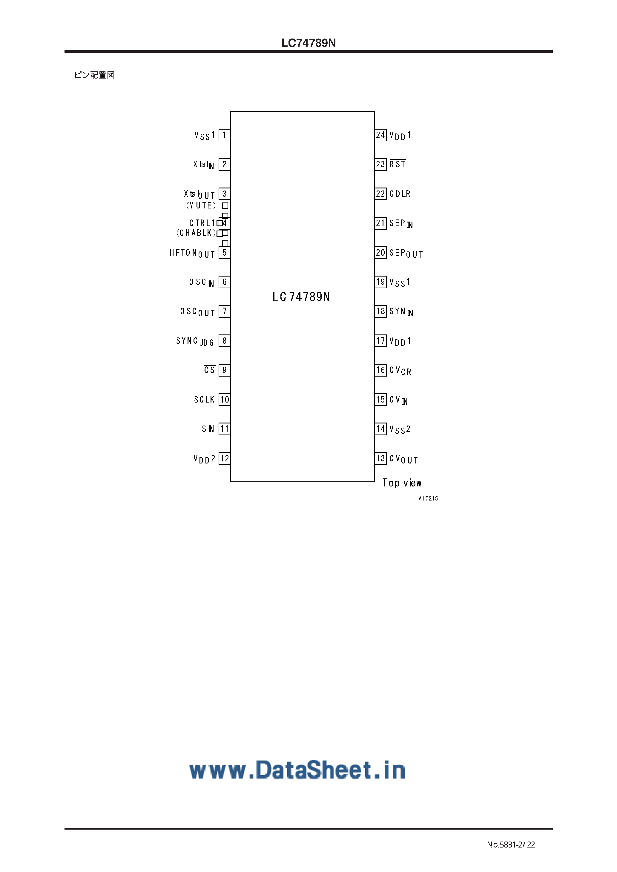 Даташит на микросхему LC74789N страница 2 Даташит LC74789N - LC74789N / Japanese страница 2