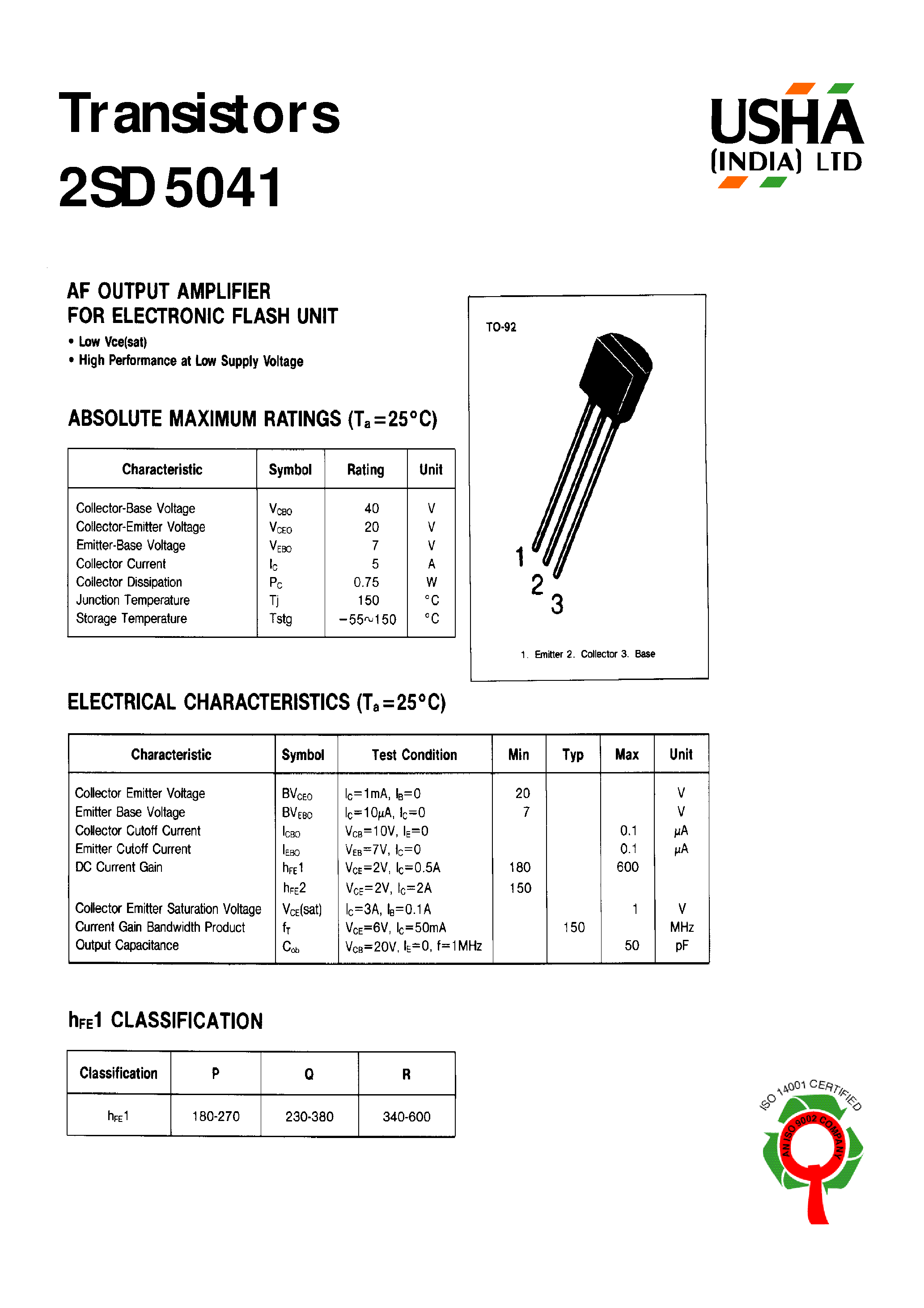 Даташит 2SD5041 - Transistors страница 1