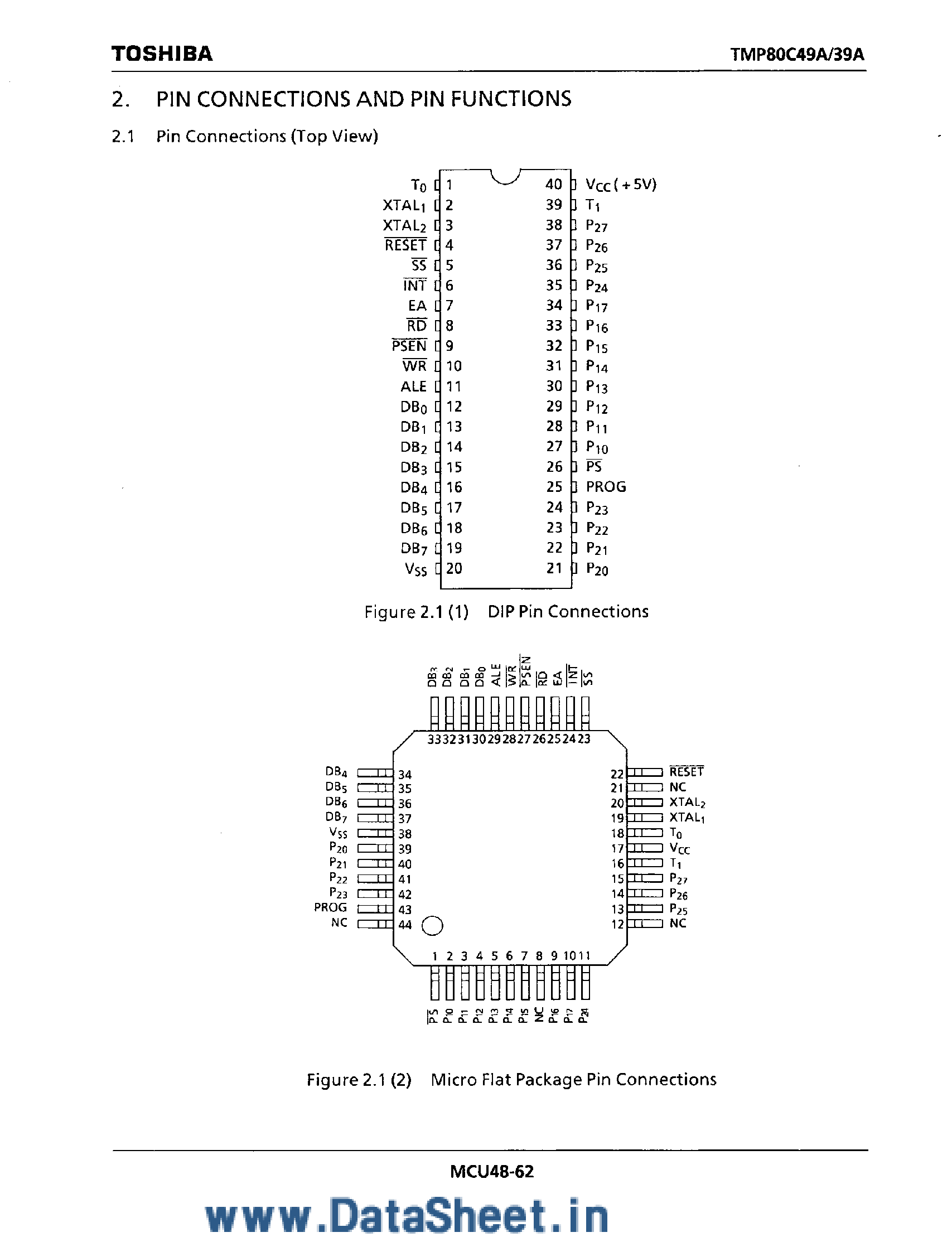 Даташит TMP80C39AP - CMOS 8-Bit Single-Chip Microcomputer страница 2