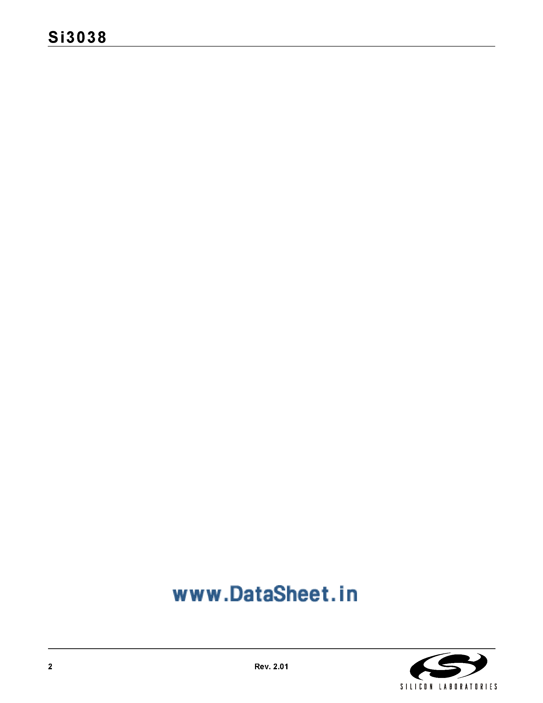 Даташит на микросхему SI3014 страница 2 Даташит SI3014 - (SI3014/24.38) Global MC97 Silicon DAA страница 2