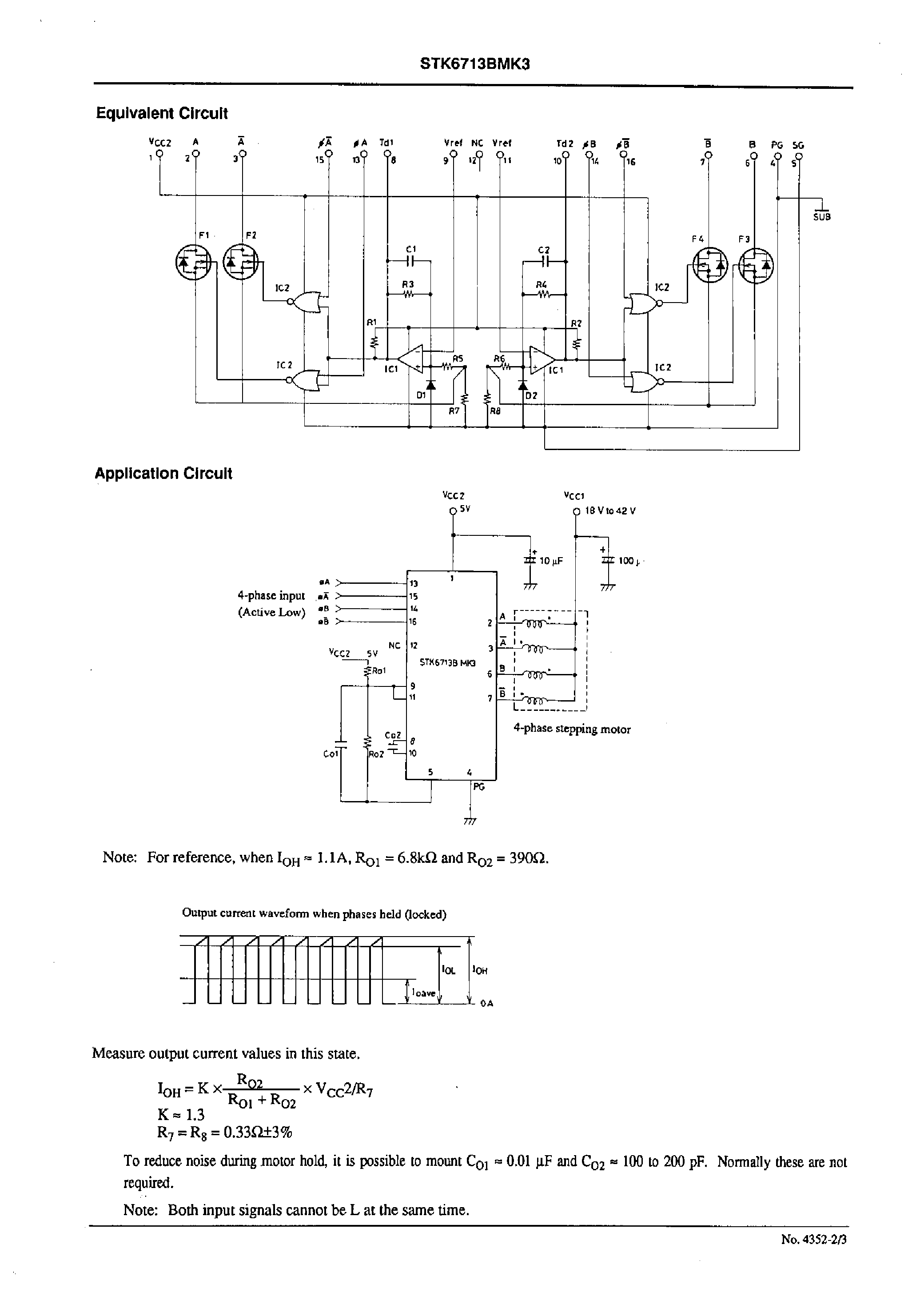 Datasheet STK6713BMK3 page 2 Datasheet STK6713BMK3 - Stepping Motor Fixed-current Driver page 2