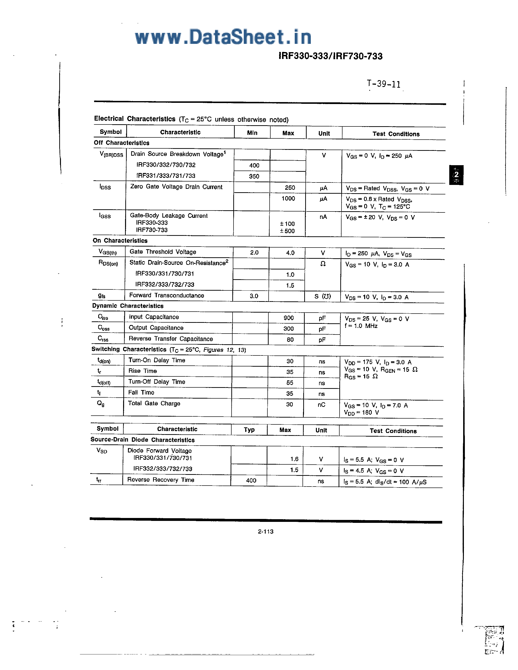 Datasheet MTP5N35 - N-Channel Power MOSFETs page 2