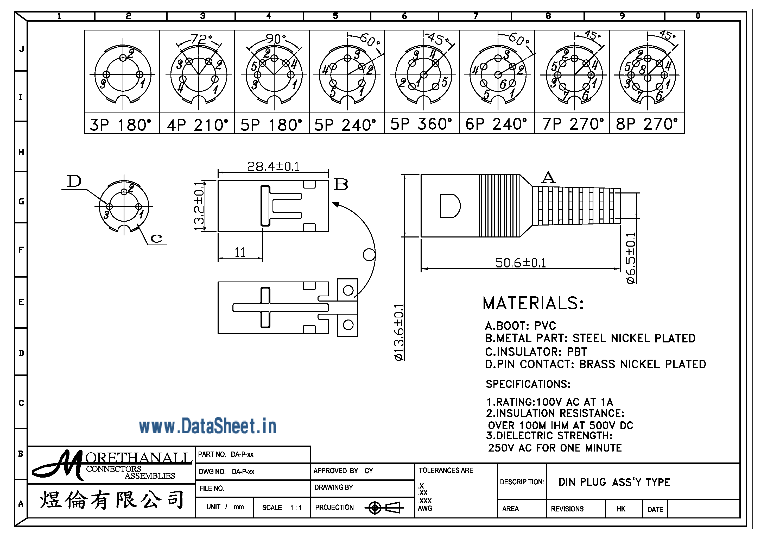 Datasheet DAP08 - Connector page 1