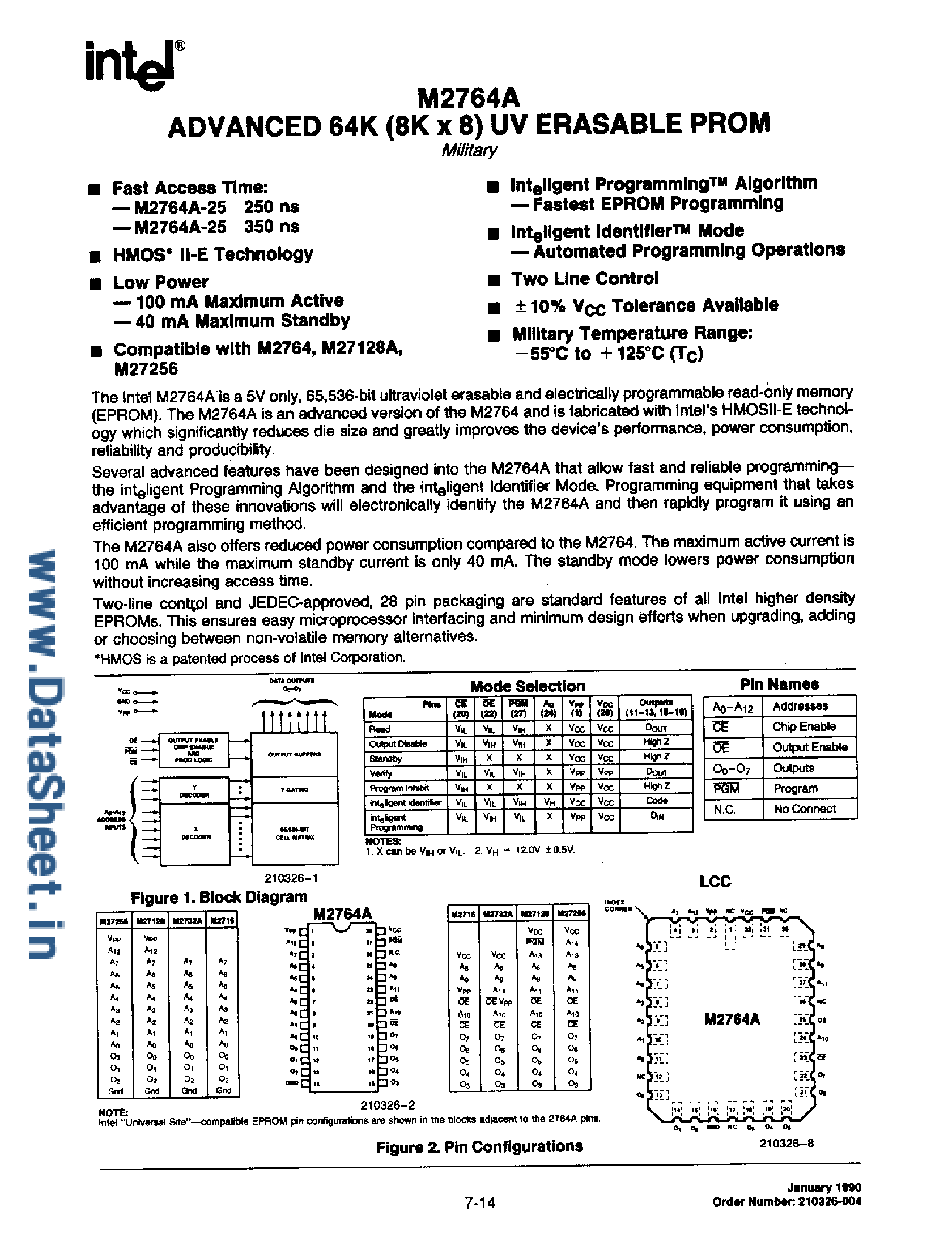 Datasheet MD2764A - Advances 64K UV EPROM page 1