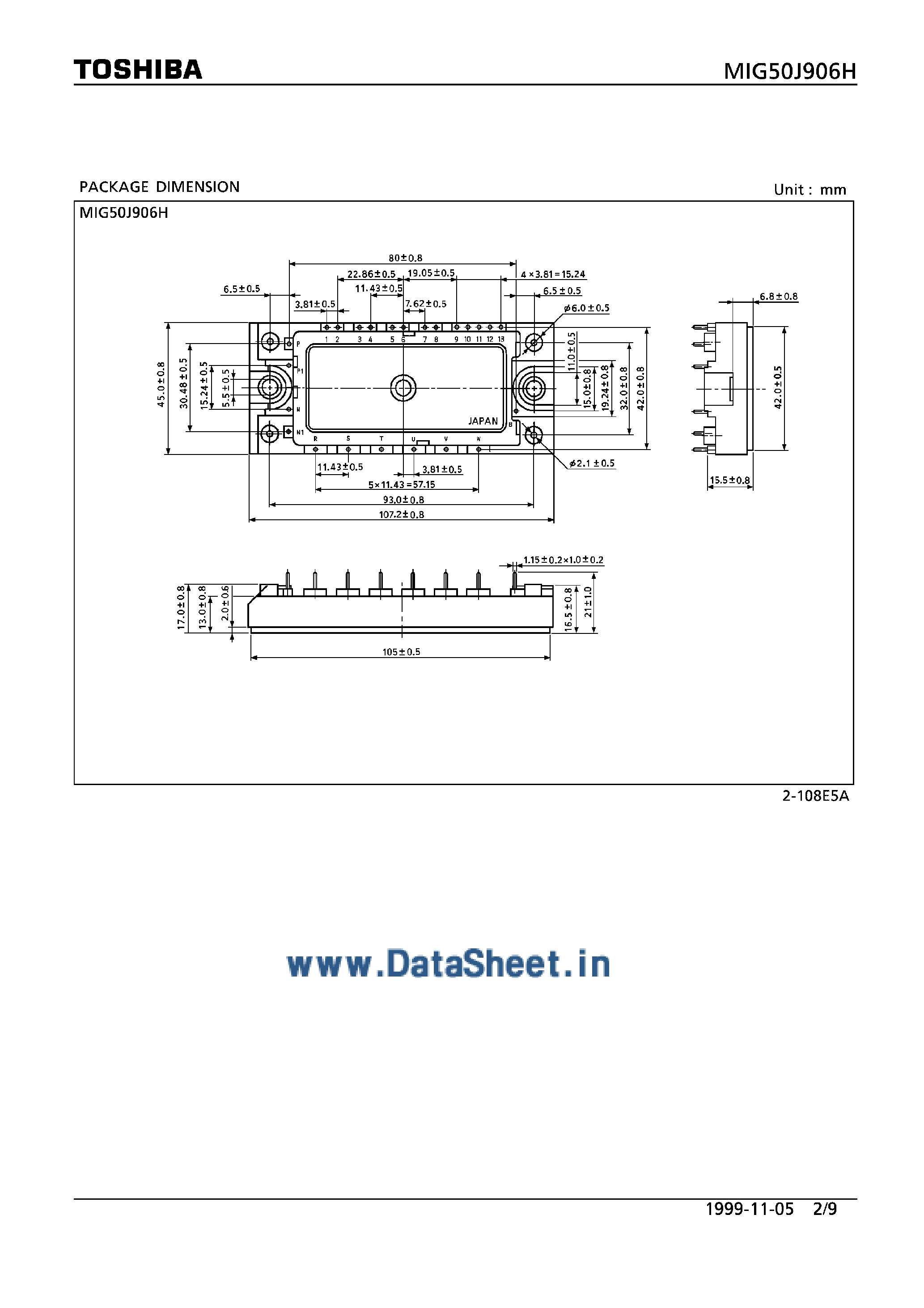 Datasheet MIG50J906H - Integrated IGBT Module Silicon N-Channel IGBT page 2